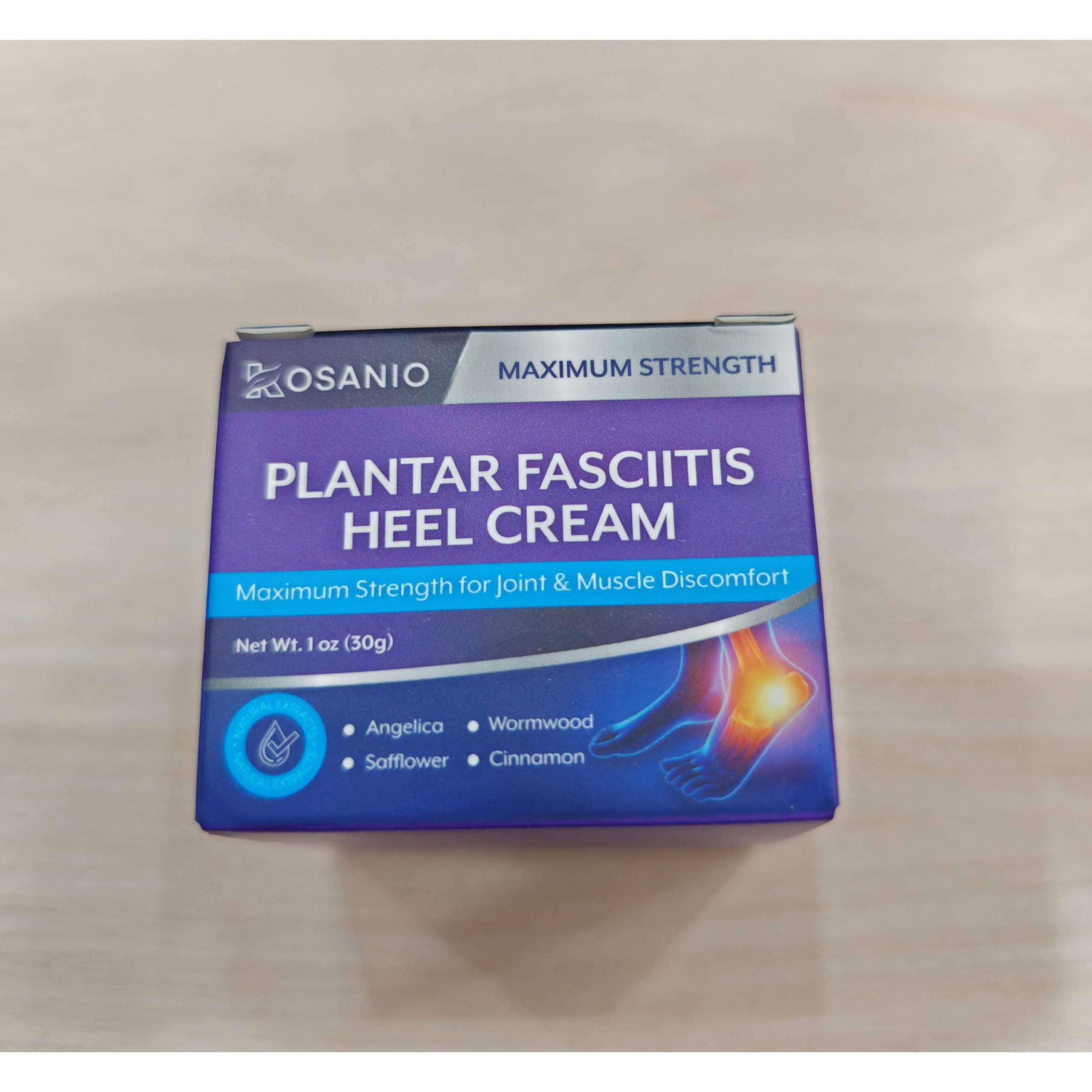 KOSANIO Plantar Fasciitis Relief Cream - Heel Discomfort Relief for Plantar Fasciitis, Foot, Knee, Hands, Legs - Natural Herbal Concentrate Formula - (30g / 1 oz (Pack of 1)) KOSANIOAu supplements