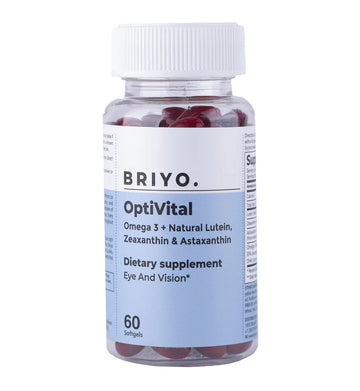 Briyo OptiVital Eye Health Supplement – Lutein, Zeaxanthin, Astaxanthin & Omega-3 from Natural Sources – Supports Vision BriyosisAu supplements
