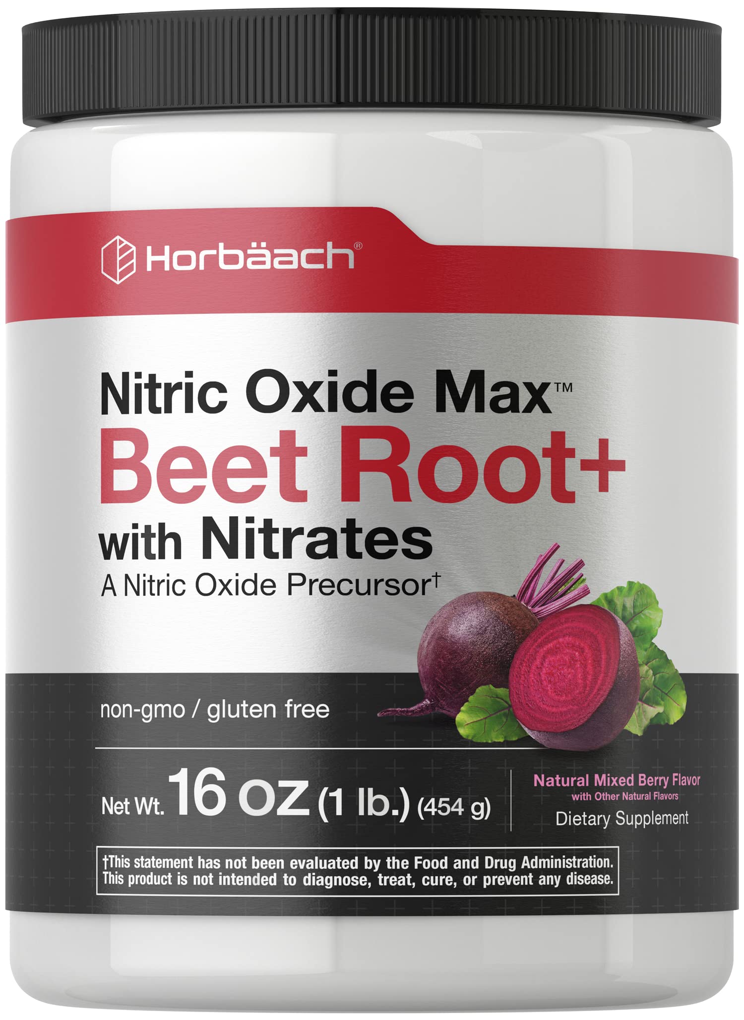 Nitric Oxide Beet Root Powder | 16 oz (454g) | Natural Mixed Berry Flavor | with Nitrates HorbäachAu supplements