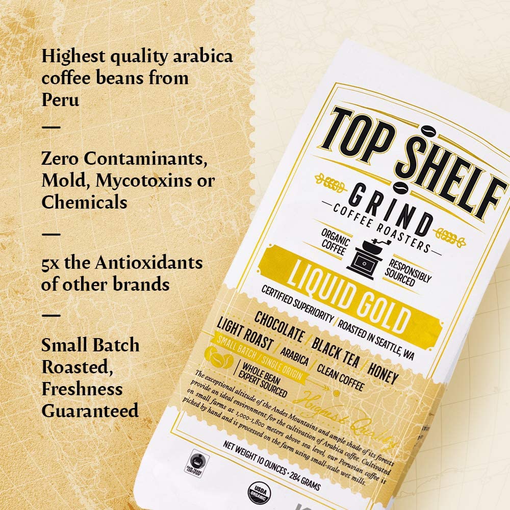 Organic Light Roast Whole Bean Coffee, The Best Espresso Beans from Peru Join Top Shelf GrindUS supplements