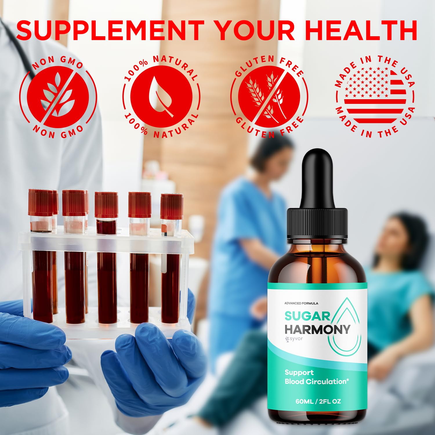 (2 Pack) Sugar Harmony Drops, Official SugarHarmony Liquid Drops with All Natural Ingredients, Advanced Formula Support Supplement with Maximum Strength Premium Vitamins for Women & Men (60 Servings) SyvorAu supplements