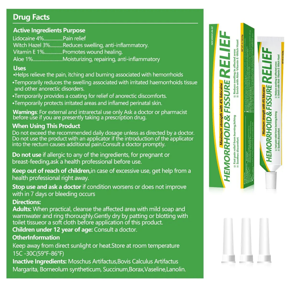Dr.Goddyik Maximum Strength Hemorrhoid & Fissure Relief Cream Ointment with Aloe & Vitamin E - Fast Acting, Long Lasting Soothe for Itching, Burning & Fissures Dr.GoddyikAu supplements