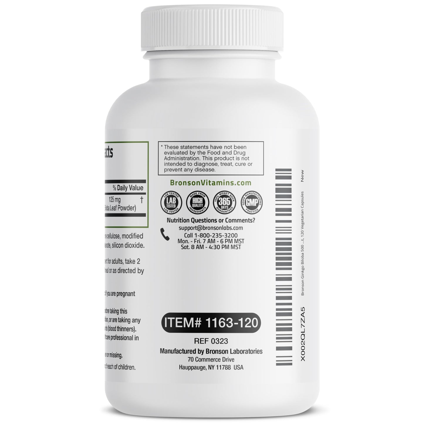 Bronson Ginkgo Biloba Extra Strength 125mg (4:1 Extract) Equivalent to 500mg BronsonUS supplements
