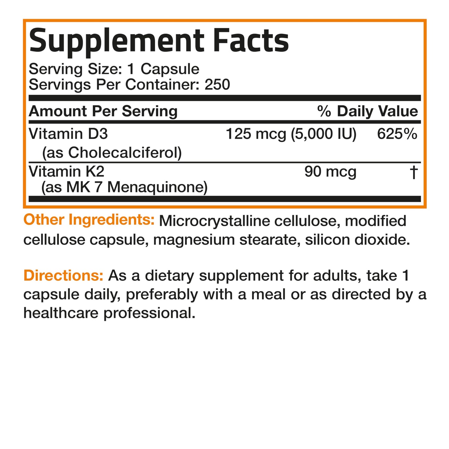 Bronson Vitamin K2 (MK7) with D3 Supplement Bone and Heart Health Non-GMO BronsonUS supplements