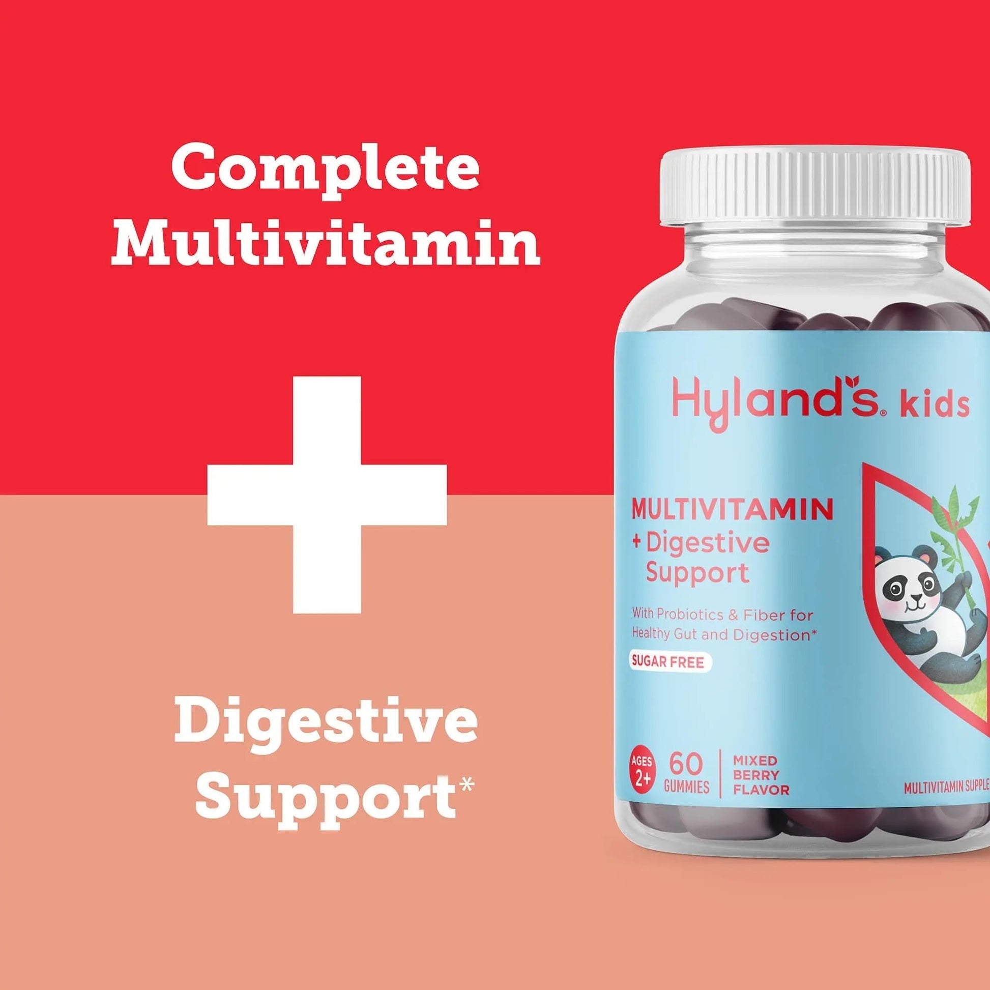 Hyland's Kids Multivitamin + Digestive Support Children's Supplement, Sugar Free Mixed Berry Flavored Gummies with Probiotics & Fiber, 60ct Bottle Hyland'sAu supplements