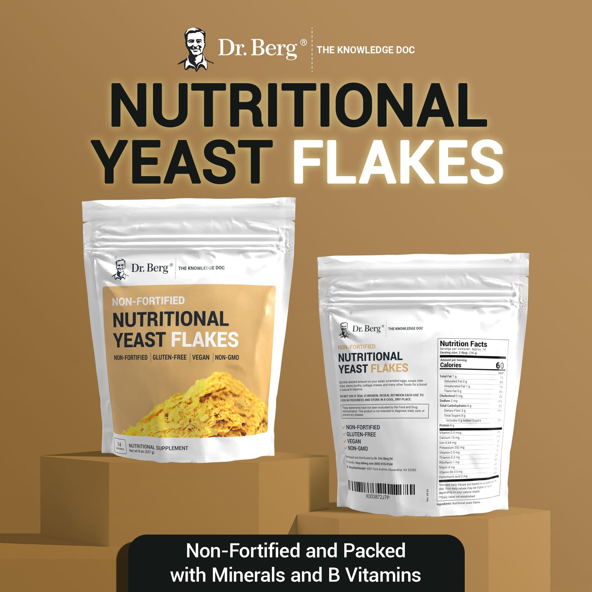 Dr. Berg Premium Nutritional Yeast Flakes - Delicious Non-Fortified Nutritional Yeast Dr. Berg NutritionalsUS supplements