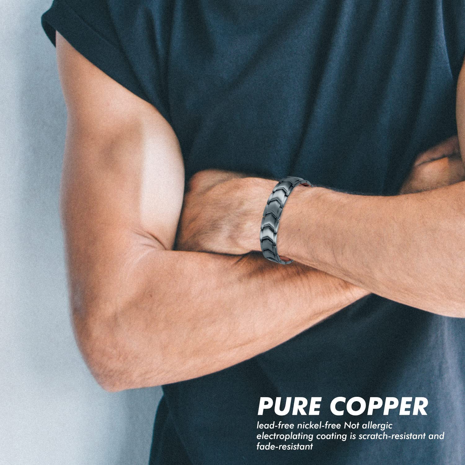 Auinz - Copper Bracelets for Men - 99.99% Solid Pure Copper Magnetic Bracelets Double-Row AuinzAu supplements