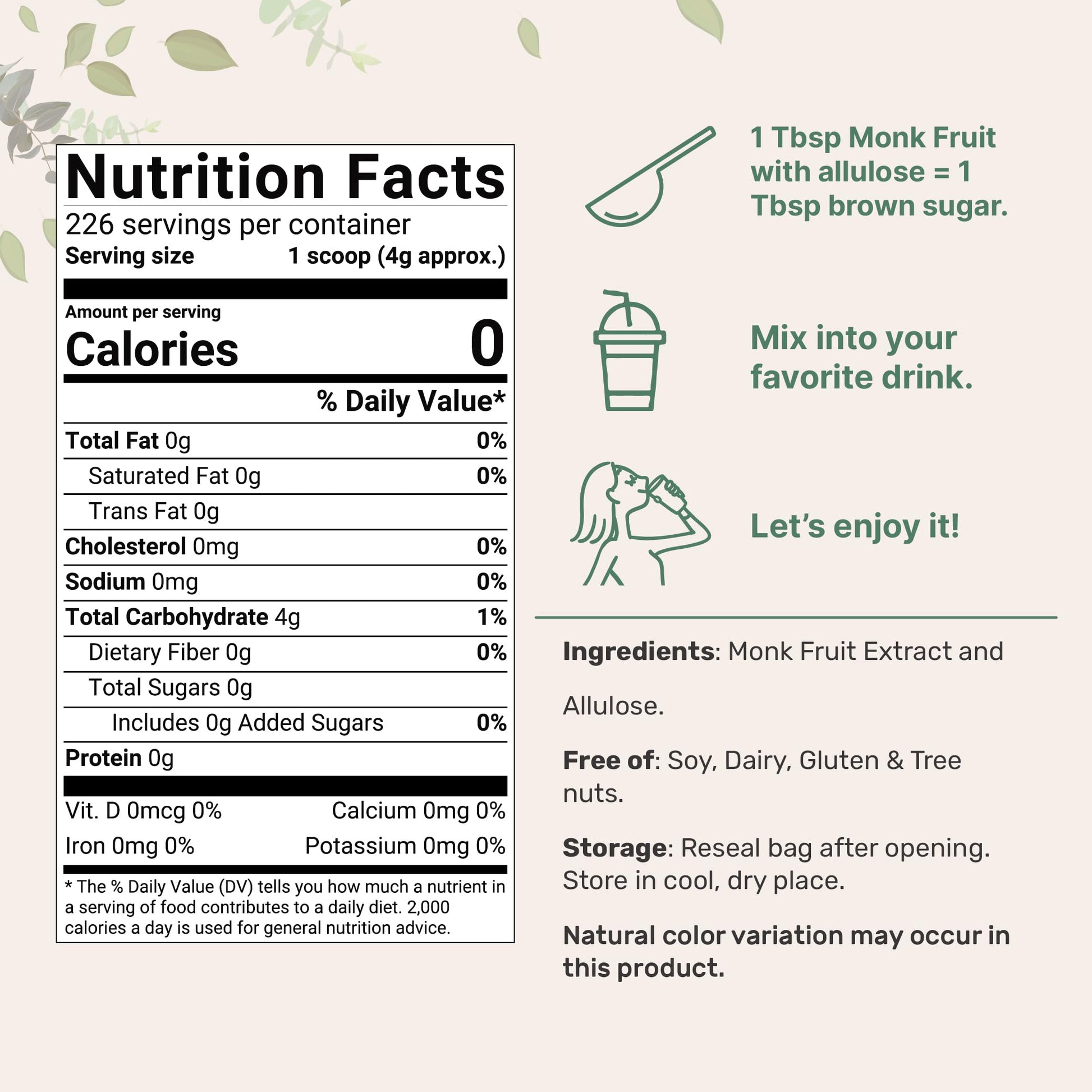 Golden Monk Fruit Sweetener with Allulose, 2 lbs | No Erythritol, No Aftertaste Micro IngredientsAu supplements