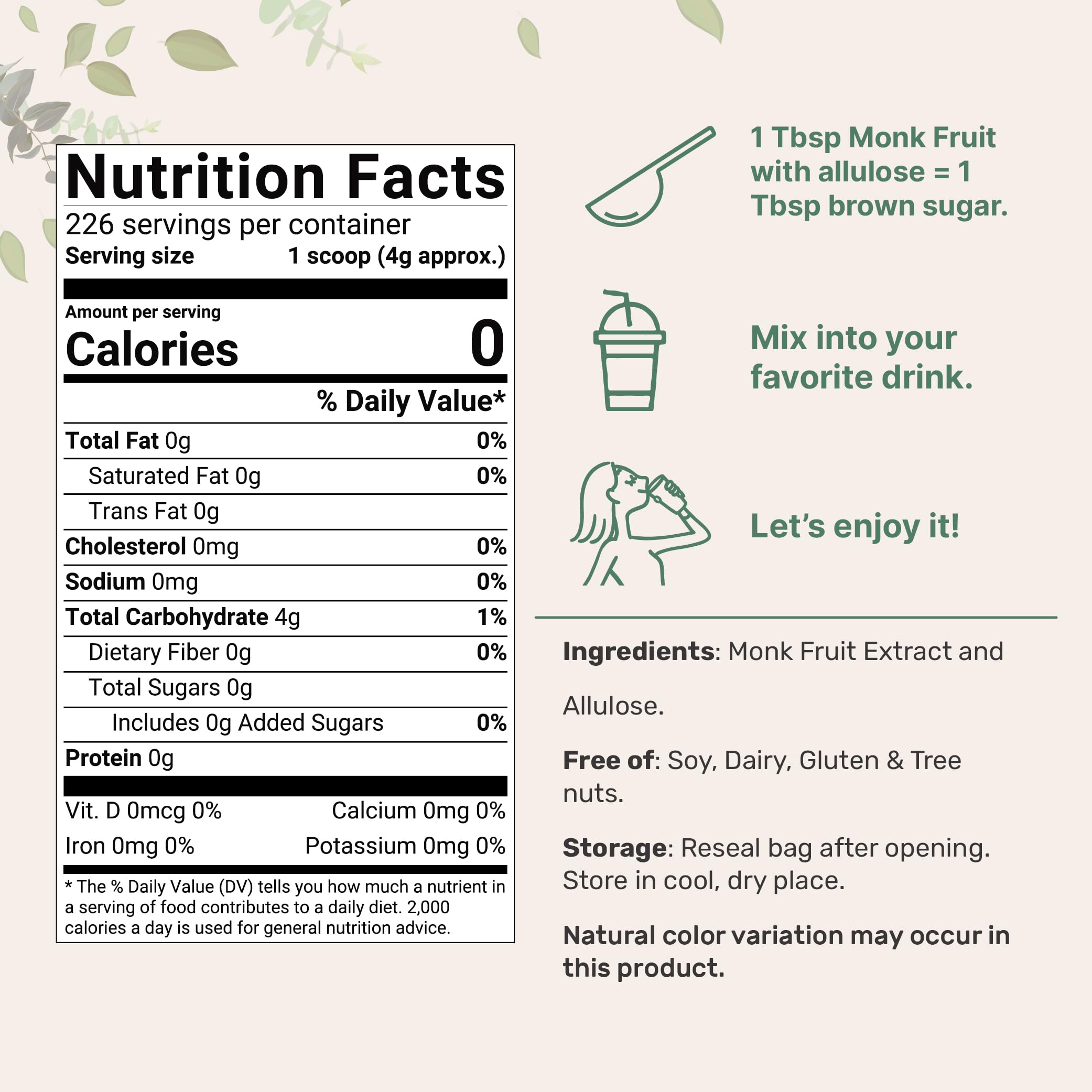 Golden Monk Fruit Sweetener with Allulose, 2 lbs | No Erythritol, No Aftertaste Micro IngredientsAu supplements