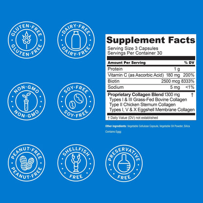 Live Conscious Beyond Collagen Multi Collagen Capsules - Types I, II, III, V & X - Hydrolyzed Blend with Biotin & Vitamin C Live ConsciousUS supplements