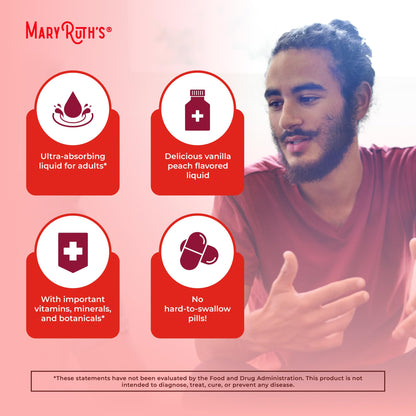 MaryRuth Organics Multivitamin for men | Sugar Free mens Multivitamin | Liquid Vitamins for men | Immune Support Supplement | Cognitive Health & Overall Wellness | Vegan | Non-GMO | 15.22 Fl Oz MARYRUTH'SUS supplements