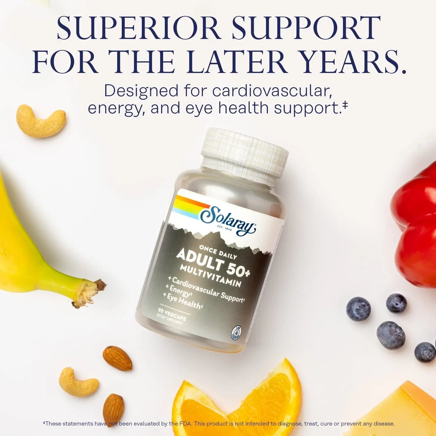 Solaray Once Daily Adult 50+ Complete Multivitamin for Women & Men, Essential Vitamins & Chelated Minerals for Healthy Energy, Heart, Brain & Immune Support SOLARAYAu supplements