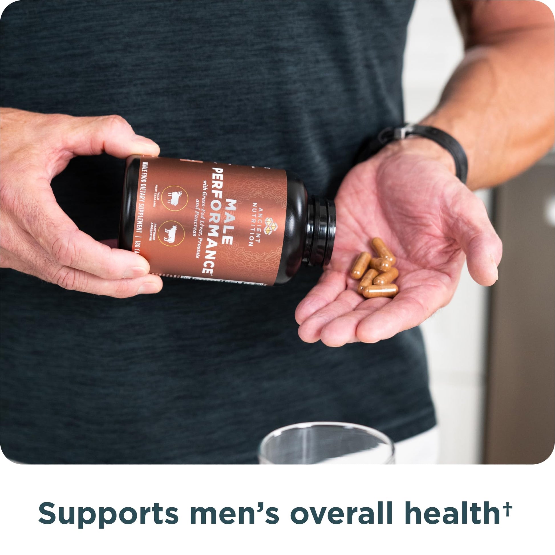 Ancient Nutrition Organ Supplements for Men, Grass-Fed and Wild Organ Complex Capsules, Liver, Prostate, Pancreas Supports Male Performance, Healthy Aging, 180 Ct Ancient NutritionAu supplements