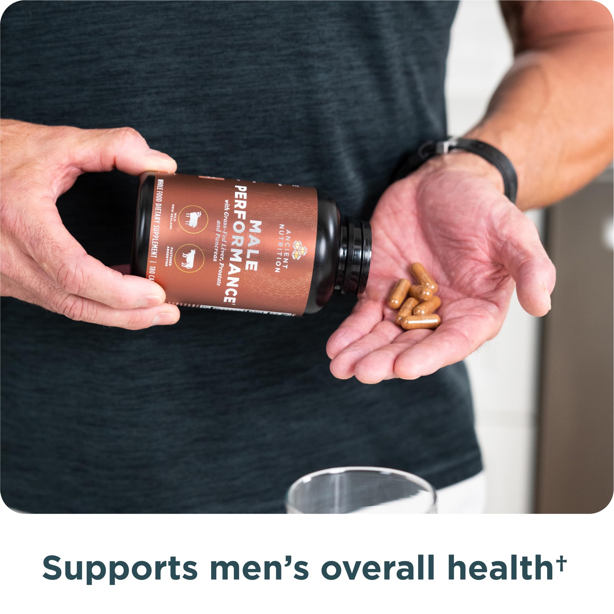 Ancient Nutrition Organ Supplements for Men, Grass-Fed and Wild Organ Complex Capsules, Liver, Prostate, Pancreas Supports Male Performance, Healthy Aging, 180 Ct Ancient NutritionAu supplements