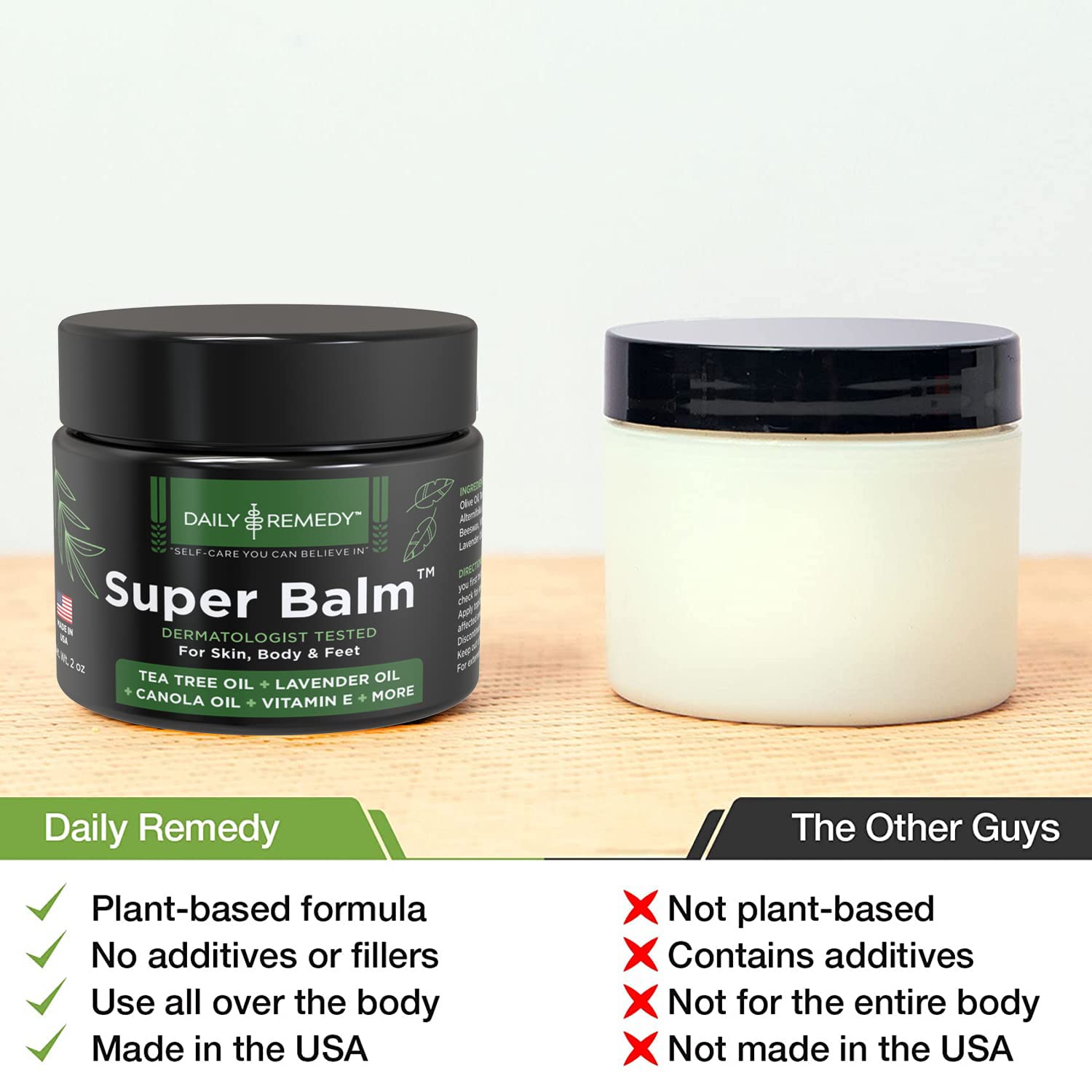 DAILY REMEDY Tea Tree Oil Extra Strength Super Balm - Athletes Foot Cream Combats DAILY REMEDYUS supplements