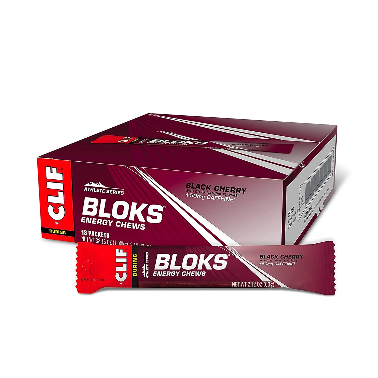 CLIF BLOKS - Black Cherry Flavor with Caffeine - Energy Chews - Non-GMO Clif BarUS supplements