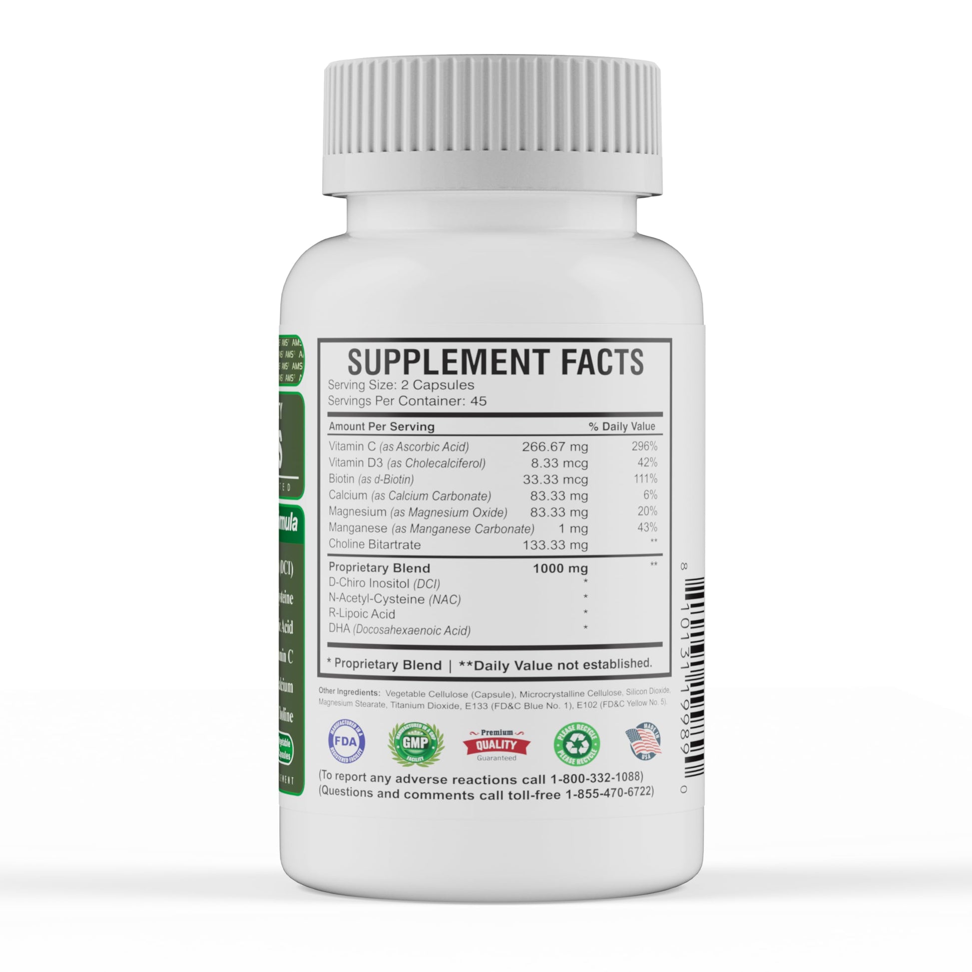 America Medic & Science WFS Plus Fertility Supplements for Women (90 Capsules) Supports Ovulatory Health | Natural Preconception Vitamins, Reproductive Aid, with D-Chiro Inositol, DHA |15-Day Supply. America Medic & ScienceAu supplements