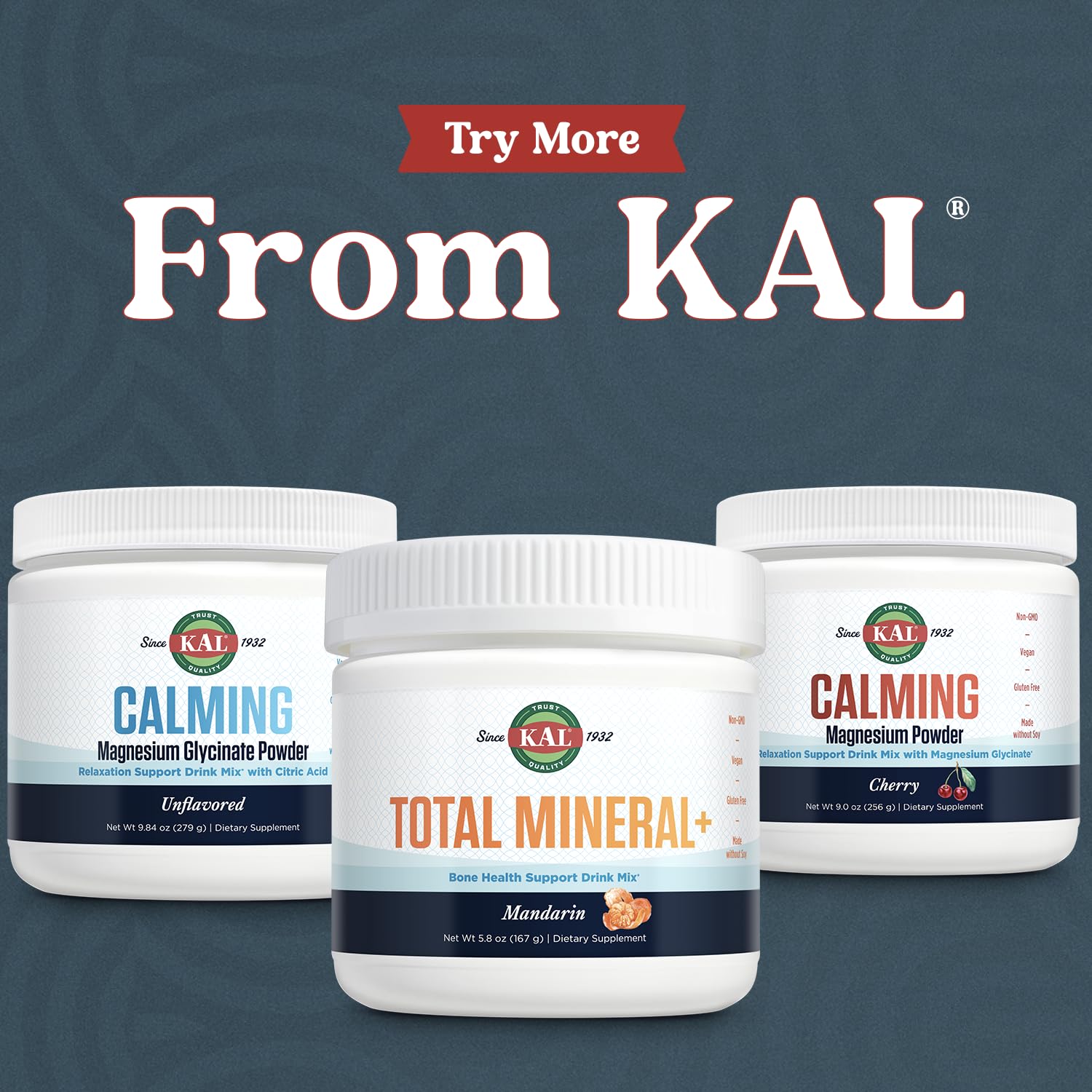 KAL Total Mineral+ Powder - Total Complex - Magnesium Glycinate, Zinc, Calcium and More - Bone Health & Whole Body Support Supplement - Vegan, Non-GMO, Gluten-Free 60-Day Guarantee - 30 Servings KALAu supplements