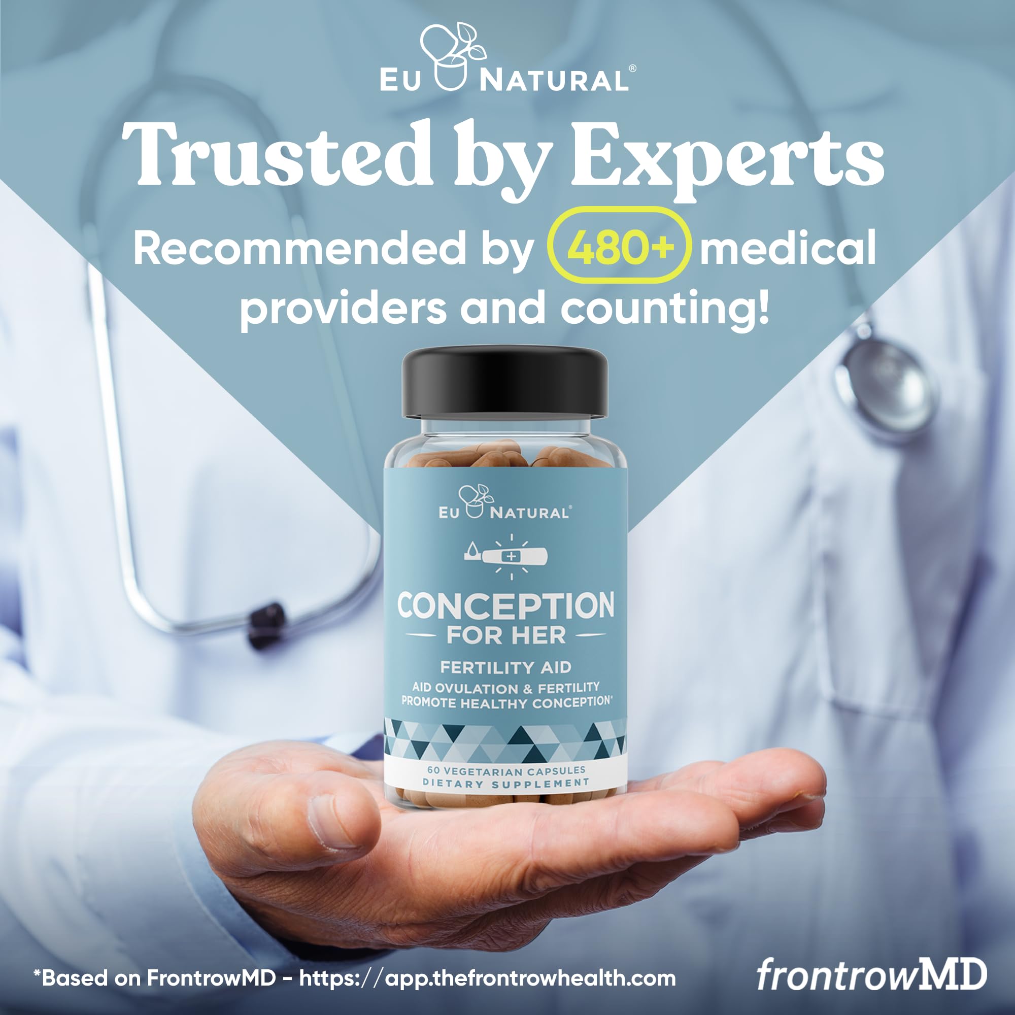 Eu Natural Conception for Her Fertility Supplements for Women - Ovulation, Hormonal Balance & Regular Cycle Support - Myo-Inositol, Folate, Folic Acid & Vitex - 60 Vegetarian Capsules Eu NaturalAu supplements