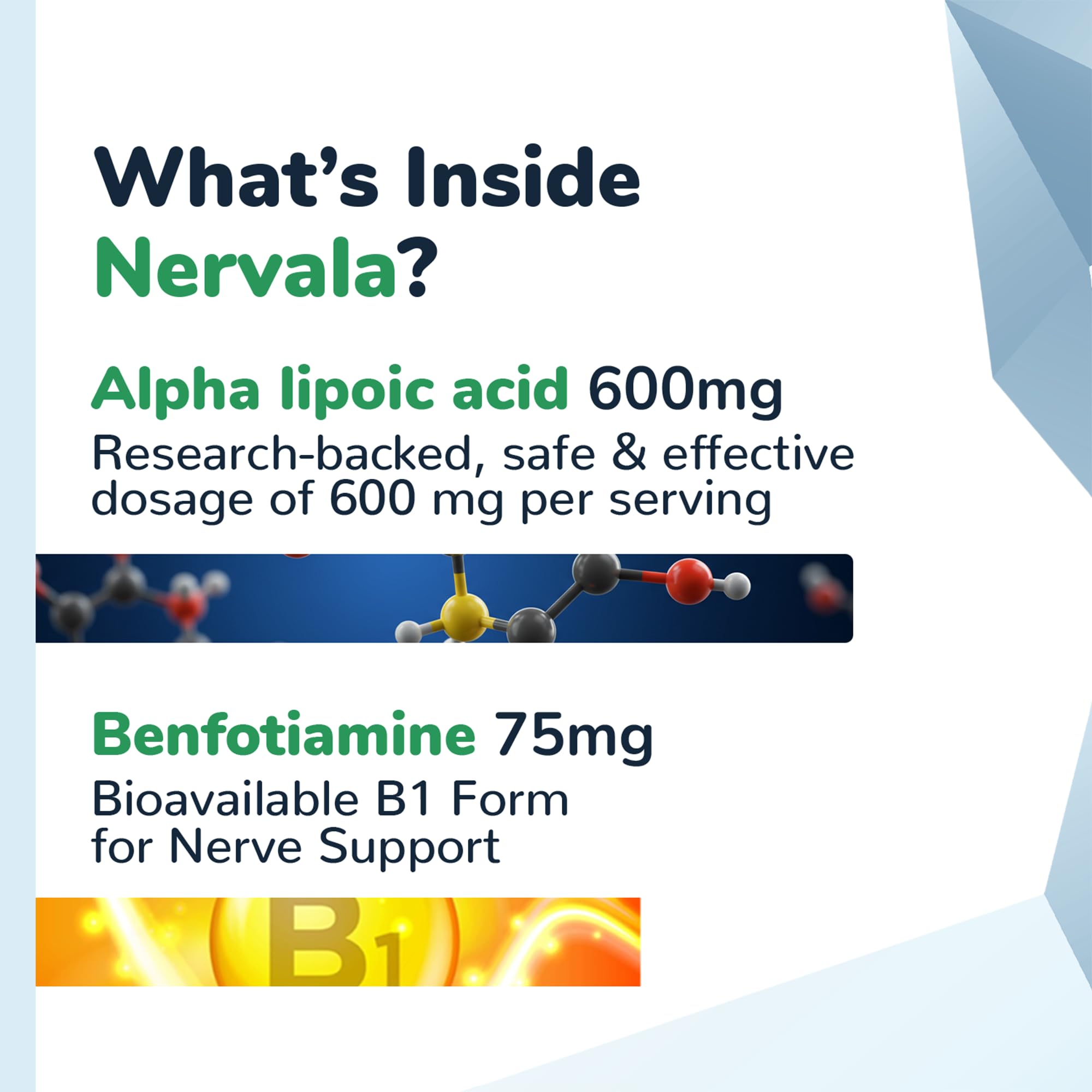 Nervala - Alpha Lipoic Acid 600mg - ALA Supplement Antioxidant for Nerve, Energy & Circulation Support- Extra Strength with Benfotiamine - Made in USA, Lab Tested - 30 Capsules, 1 Month Supply Barton NutritionAu supplements