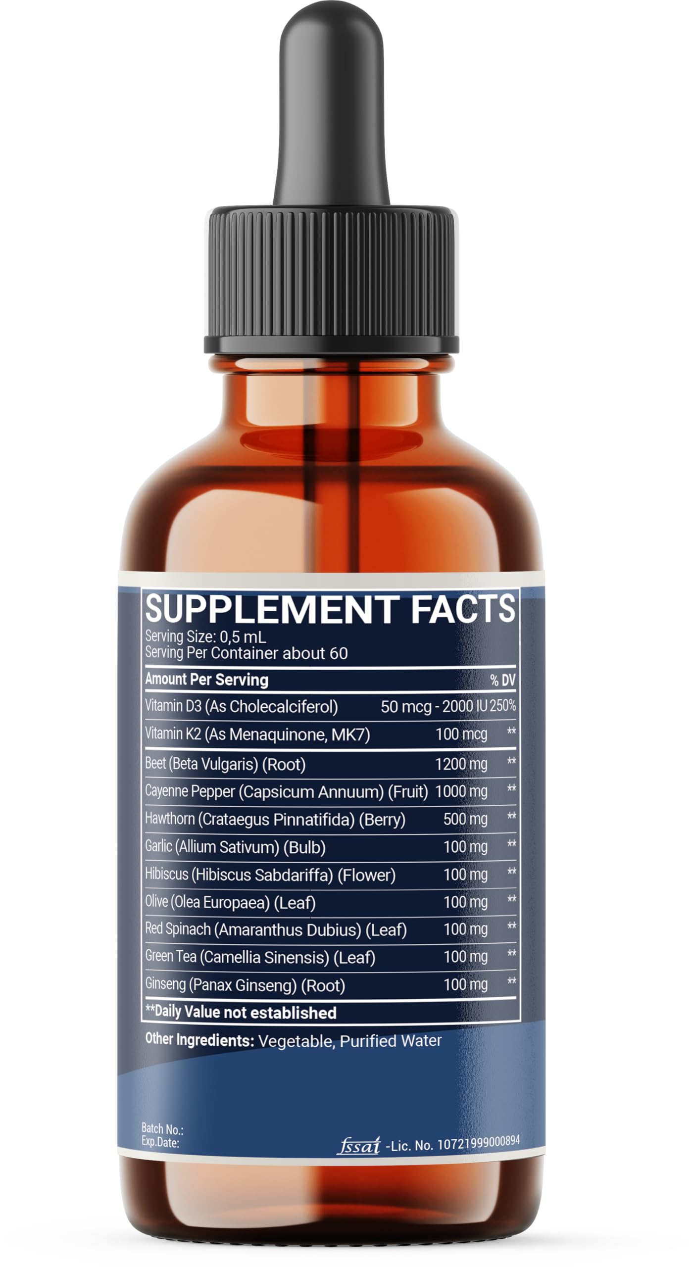 11in1 Beet Root Liquid Drops - Support Overall Wellness - with Vitamin D3, Vitamin K2, Hawthorn Berry, Cayenne Pepper, Garlic, Hibiscus, Olive, Red Spinach, Green Tea - 1 FL Oz - 60 Day Supply MeciscoAu supplements