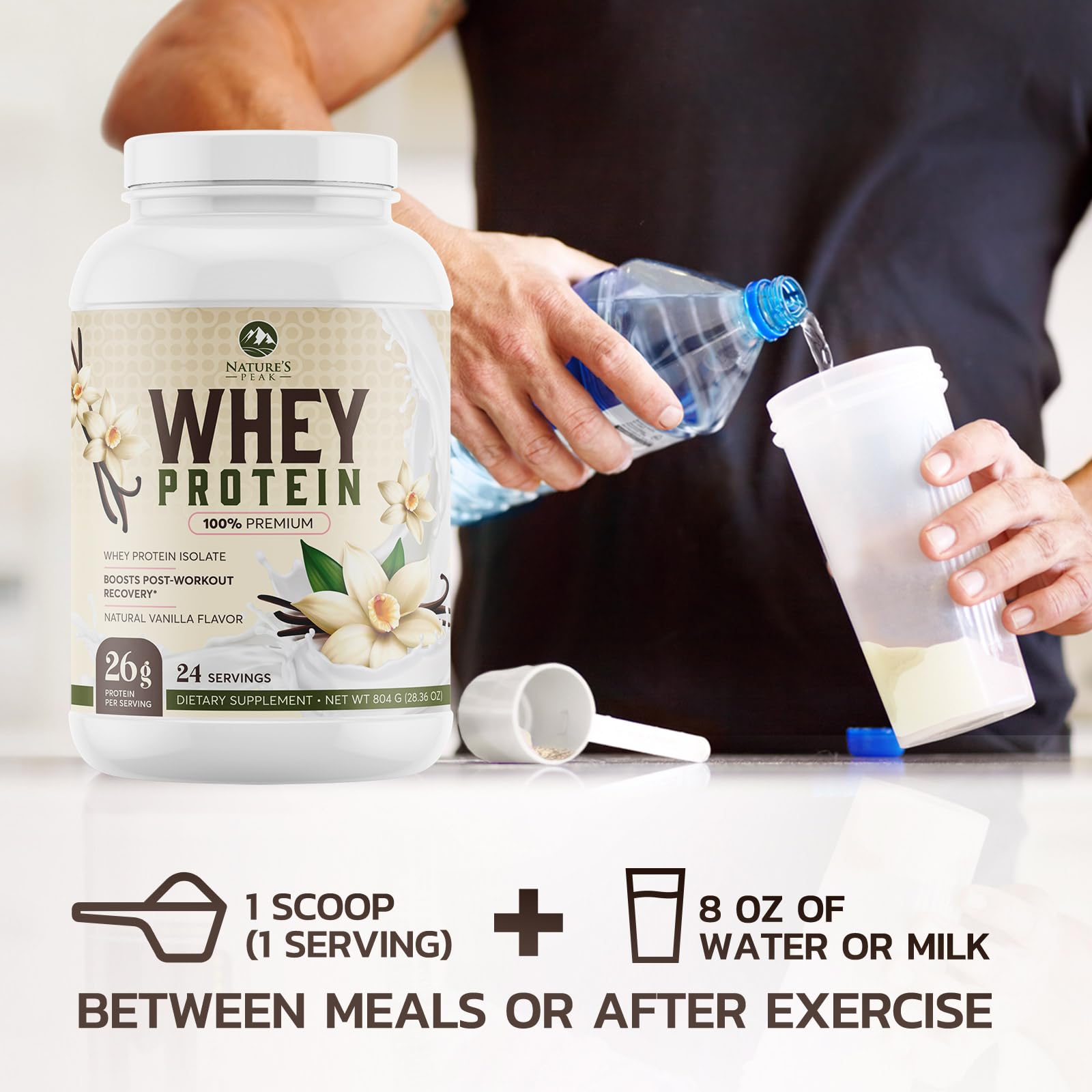 Nature's Protein Powder, 100% Whey Protein Powder Isolate, Immune Support, BCAAs Nature's PeakUS supplements