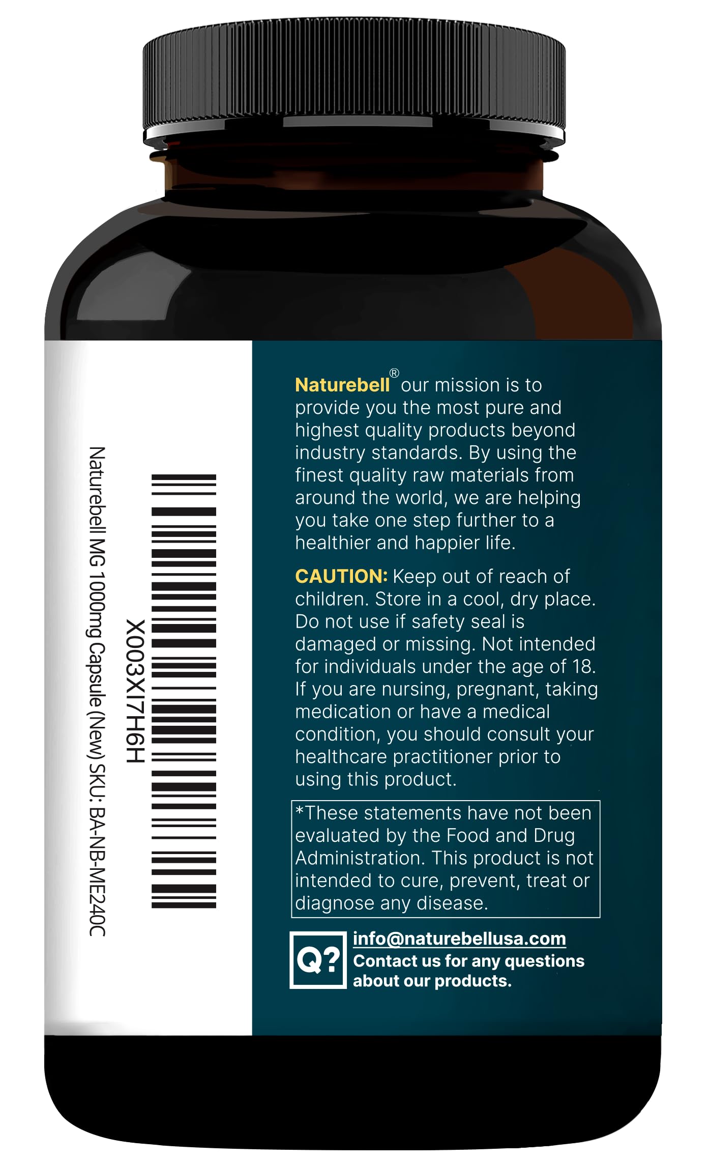 NatureBell Magnesium Glycinate 1,000mg, 240 Capsules | 500mg per Capsule | 100% Chelated & Purified | Sleep, Muscle & Nerve Support | Non-GMO, Gluten-Free NatureBellAu supplements