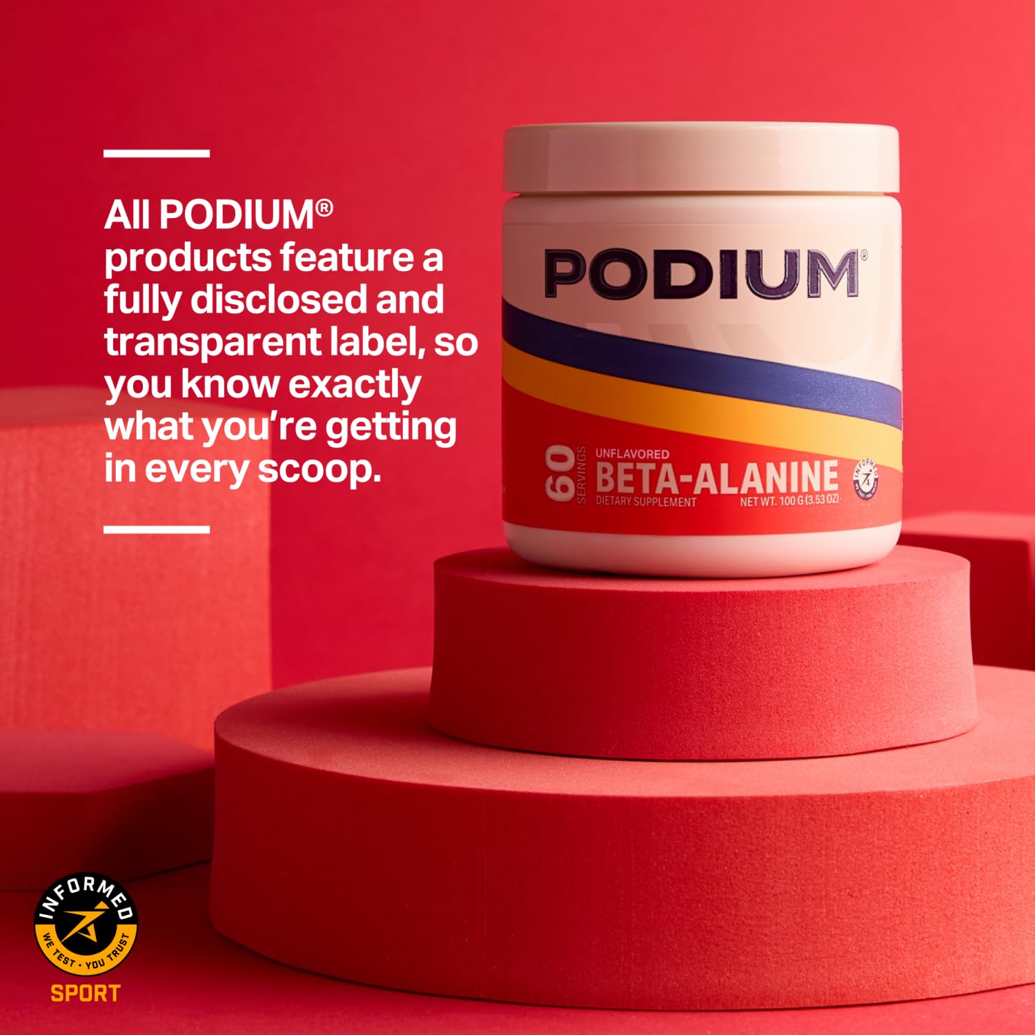 Podium Nutrition, Solos | Beta Alanine, 60 Servings, Unflavored, Boost Athletic Performance Podium NutritionAu supplements
