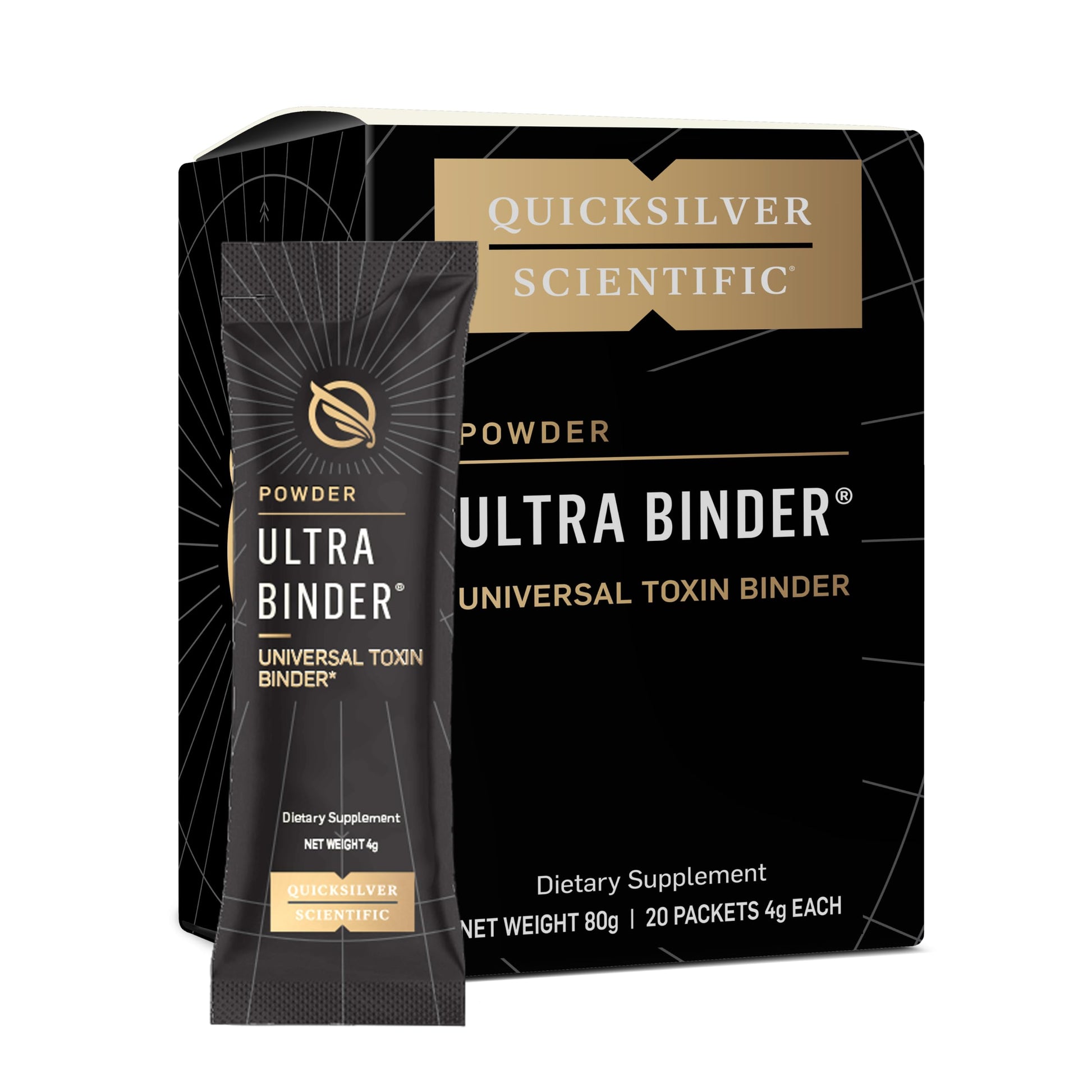 Quicksilver Scientific Ultra Binder Stick Packets - Multi Binder with Bentonite Clay Powder, Zeolite Detox & Charcoal - Supplement for Gut Support & The Body's Toxin Removal Process (20 Sticks) Quicksilver ScientificUS supplements