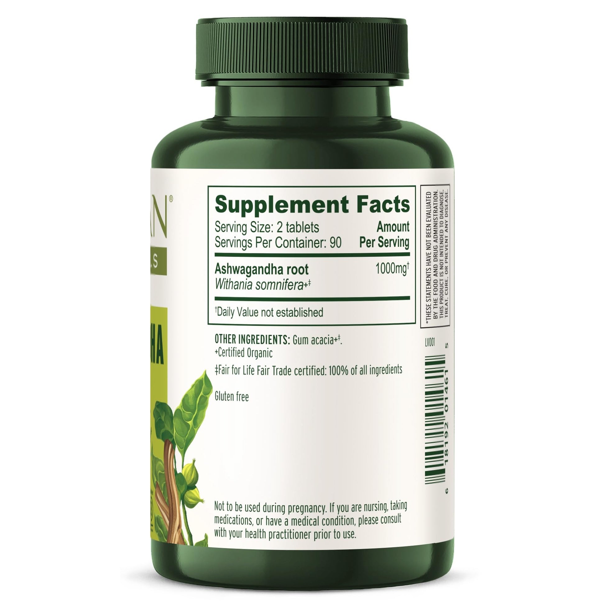 Banyan Botanicals Organic Ashwagandha - 1000mg per Serving - Cortisol Manager & Stress Relief Supplement - Adrenal Support for Mood, Restful Sleep & Muscle Recovery - 180 Tablets - Non-GMO, Vegan* Banyan BotanicalsAu supplements