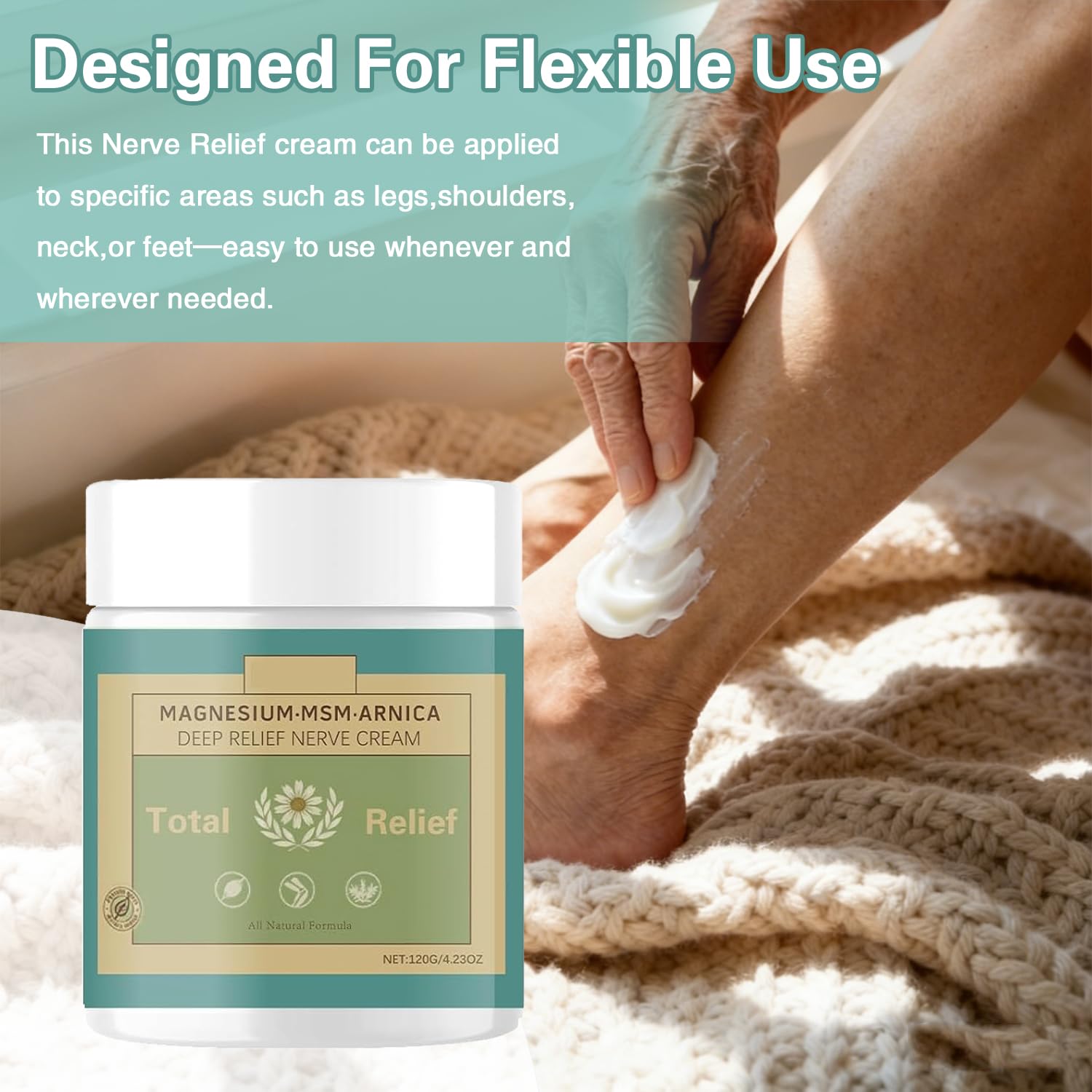 HANGWON Total Relief Magnesium Soothing Cream Advanced nerve Comfort with Arnica, Menthol, MSM,Fast-Absorbing for Relief Joint, Feet, Hands, Legs, Muscles, and Waist, Natural Ingredient -4floz/114g HANGWONAu supplements