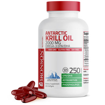 Bronson Antarctic Krill Oil 2000 mg with Omega-3s EPA, DHA, Astaxanthin and Phospholipi BronsonUS supplements