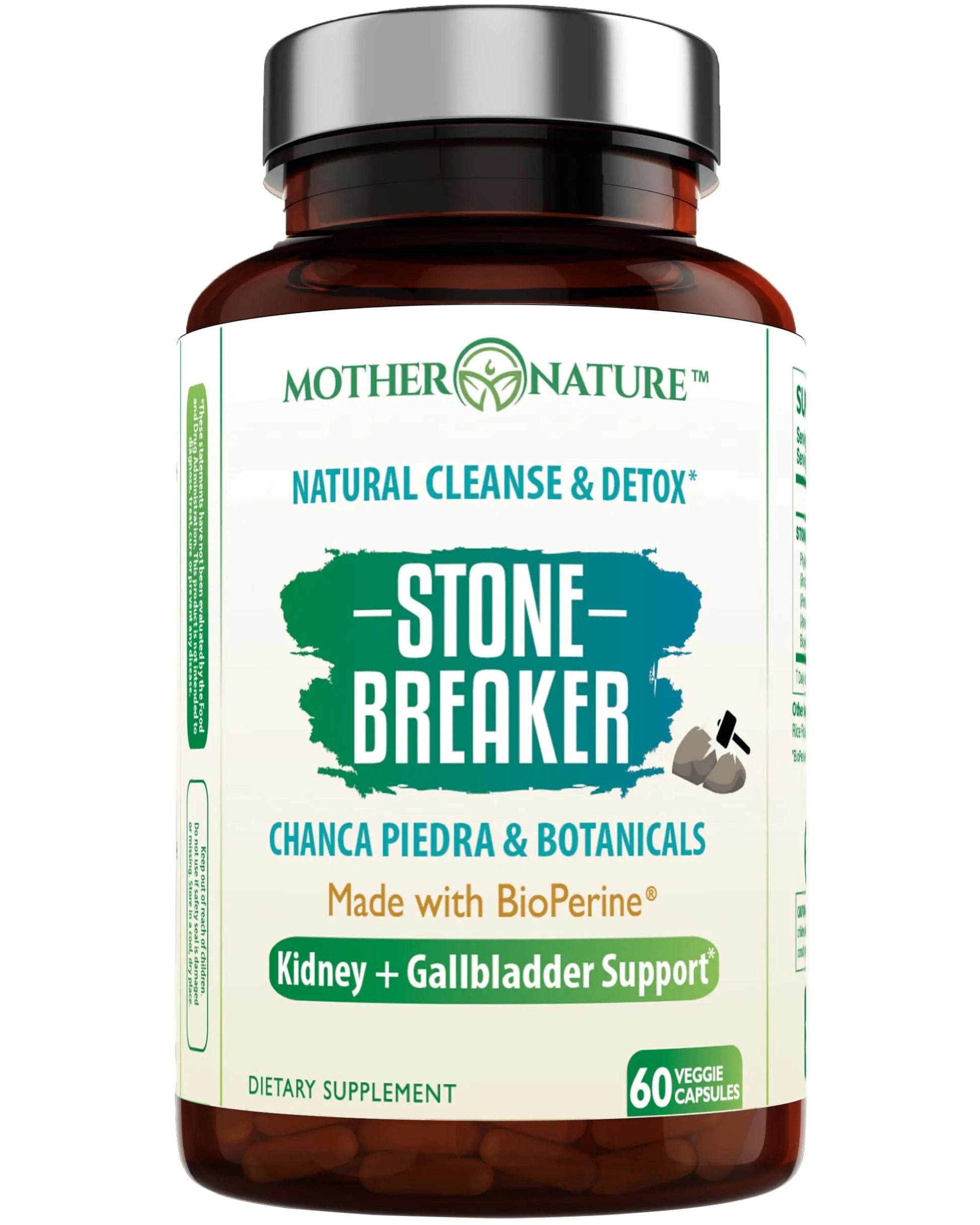 Stone Breaker Chanca Piedra Capsules, Dissolve Kidney & Gallbladder, Detoxify Urinary Tract, Flush Impurities, Kidney Support with Celery Seed Extract - 60 Veg Capsules Mother Nature Organics Superfoods for Organic LivingAu supplements