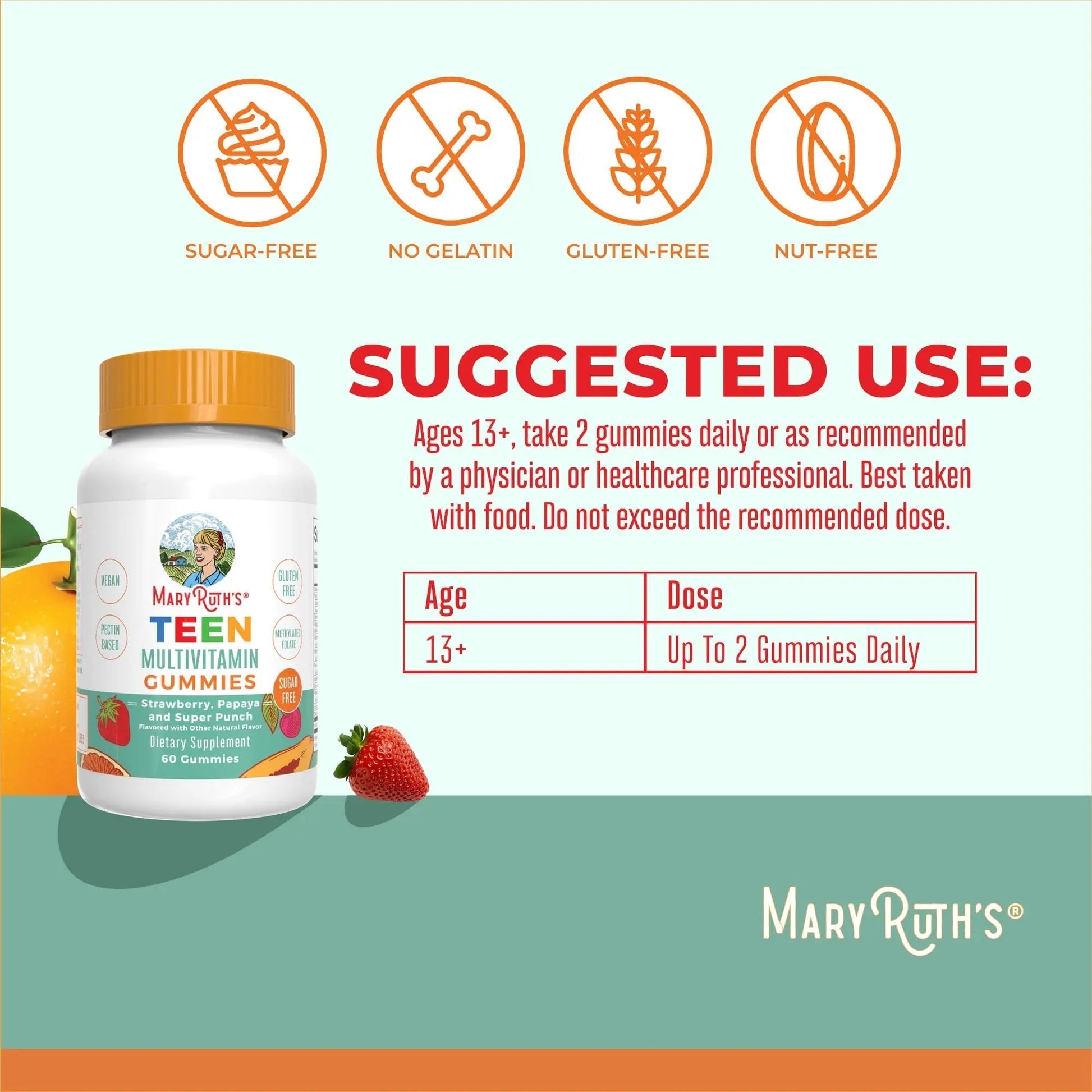 MaryRuth Organics Multivitamin for Teens | Teen Multivitamin Multimineral Gummies with Vitamin B, C, D and E, Biotin, Zinc MaryRuth OrganicsAu supplements