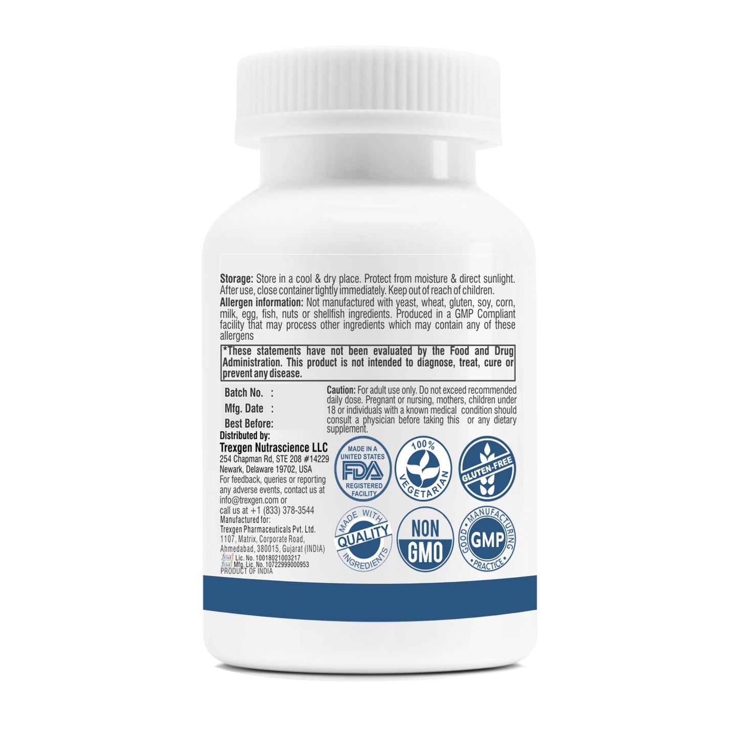 Trexgenics SYNERGISTIC & ADVANCED PCOS Support Myo-Inositol 1000 mg, D-Chiro TrexgenicsUS supplements