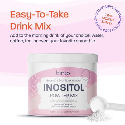 Binto Inositol Powder Mix | 60-Day Supply | 40:1 Ratio of Myo and D-Chiro Inositol BintoUS supplements