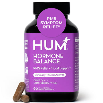 HUM Hormone Balance for Women, Supplement for Women's Health with Chasteberry & Dong Quai, Support for PMS Symptoms, Cramps, Irritability, Hormonal Balance, Monthly Support, 60 Capsules HUMUS supplements