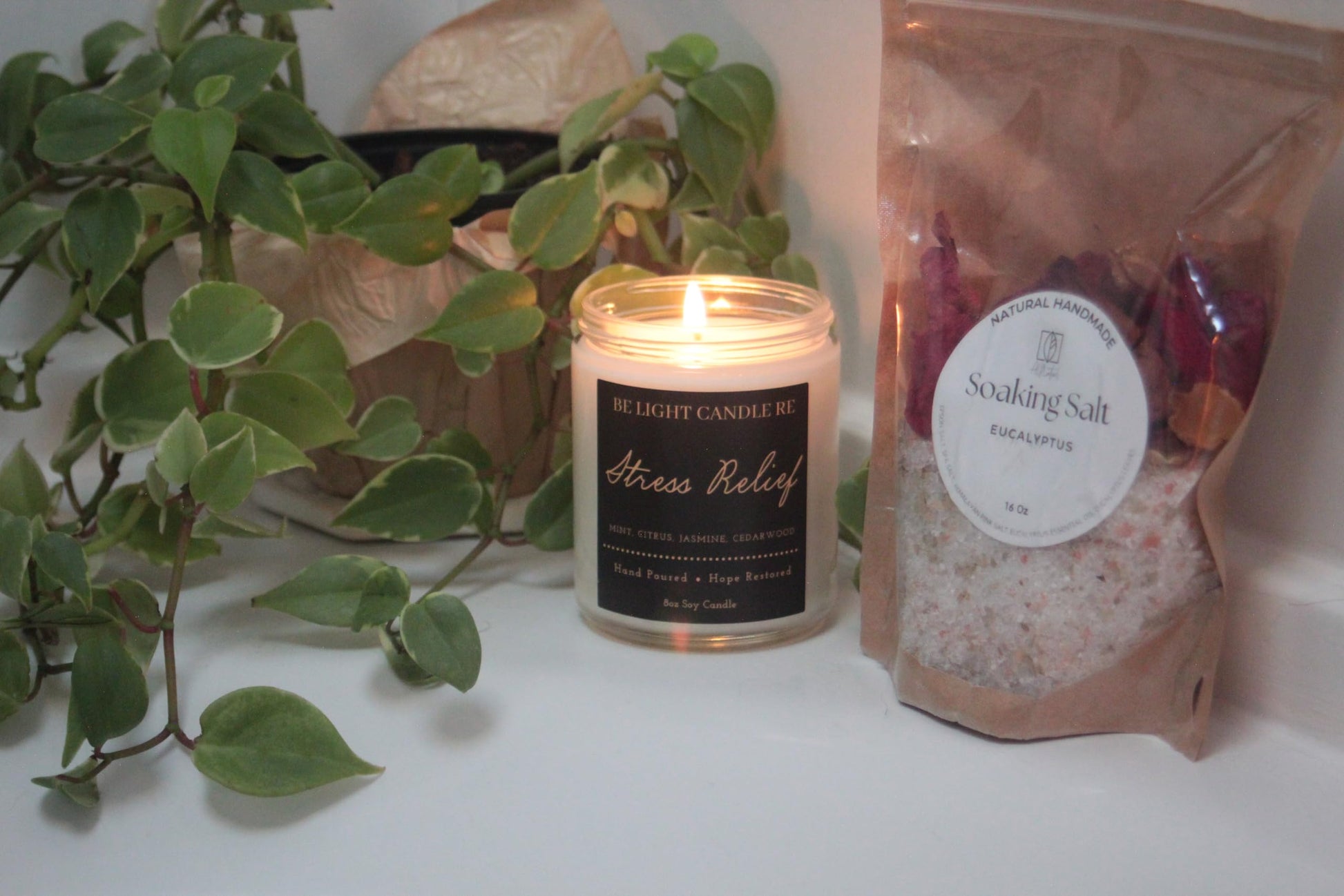 Stress Relief Candle | Purpose-Driven Soy Candles | Scented Candle for Home | 8oz Long Lasting Candle Be Light Candle REAu supplements