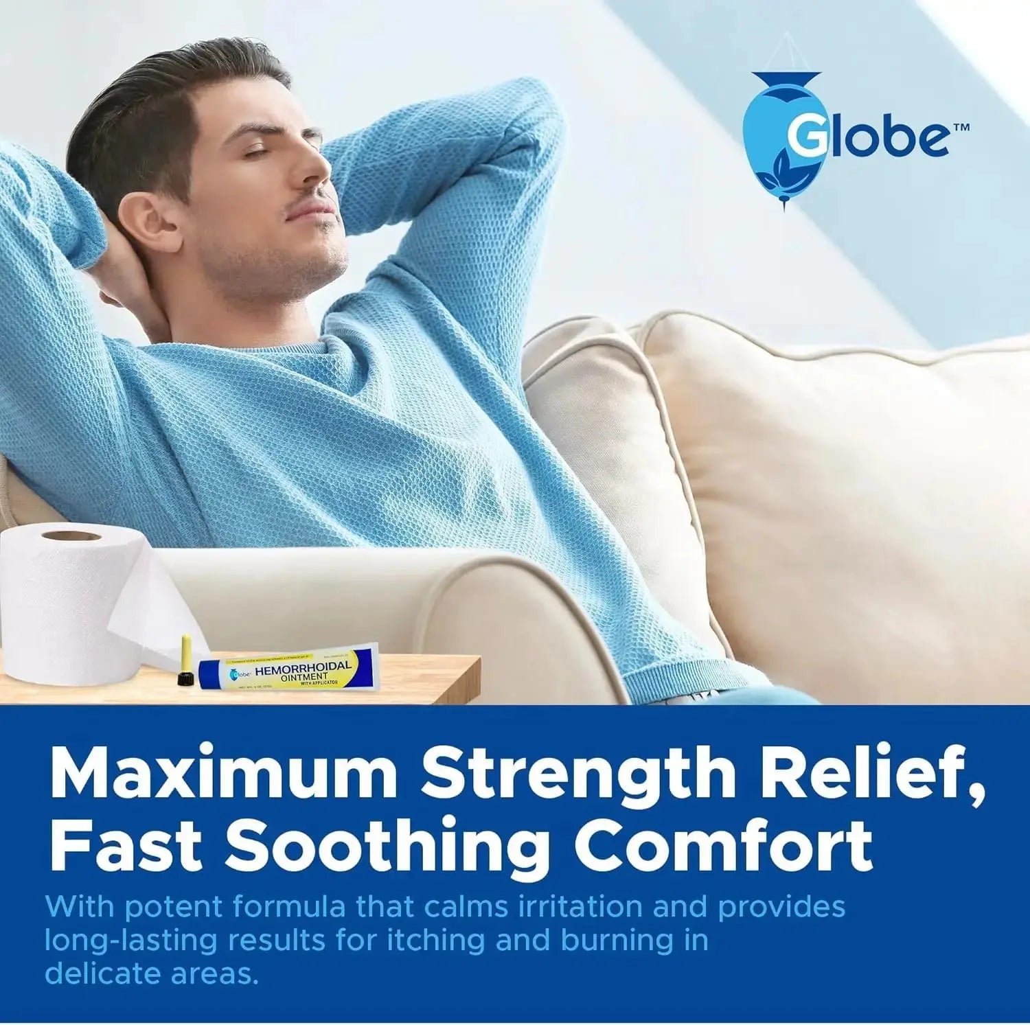 Globe Hemorrhoidal Ointment, Phenylephrine HCl, Petrolatum, Mineral Oil, Relief from Burning, Itching and Discomfort of Hemorrhoids, 2 Ounces (4 Pack) GlobeAu supplements