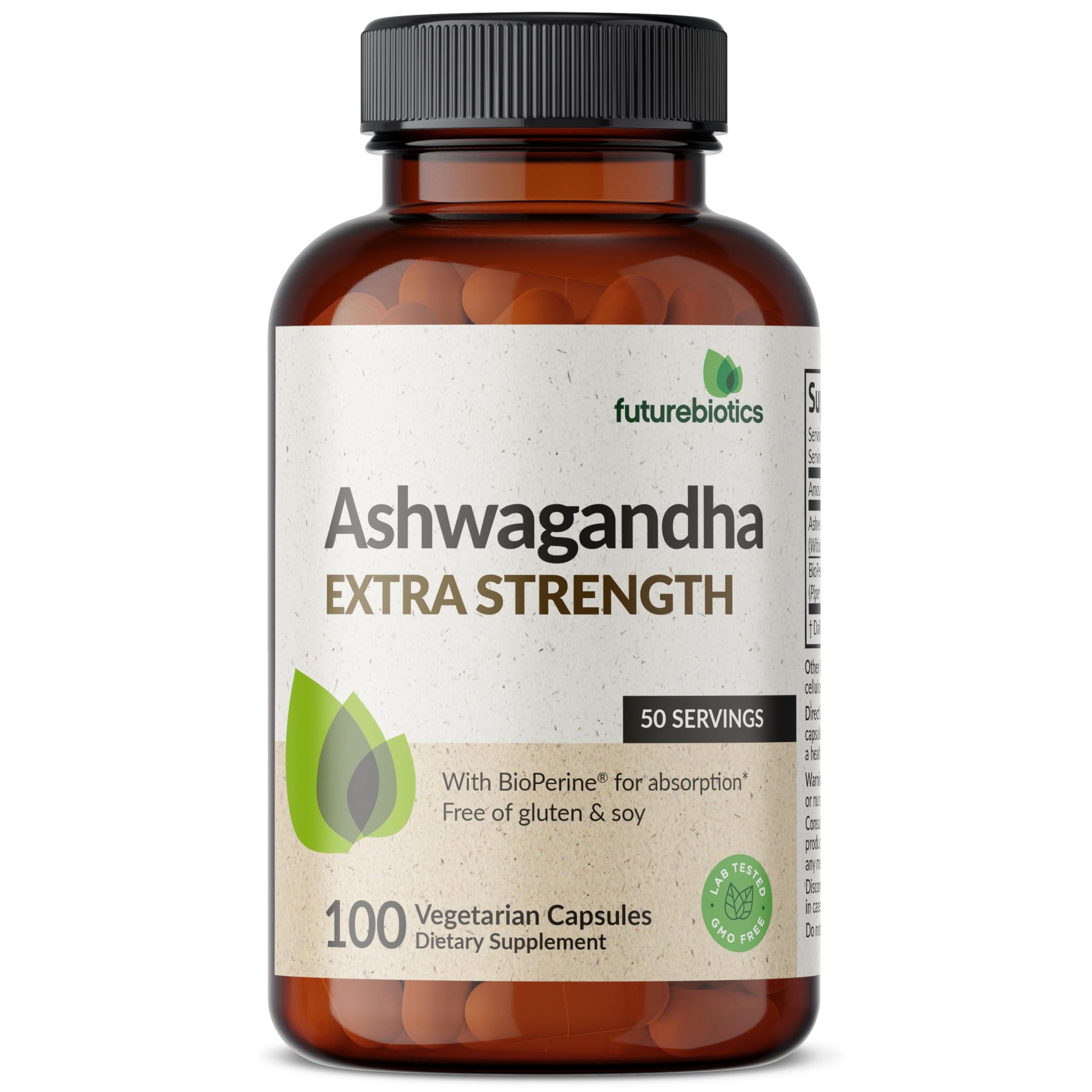 Futurebiotics Ashwagandha Extra Strength Stress & Mood Support with BioPerine - Non GMO Formula, 100 Vegetarian Capsules FuturebioticsAu supplements