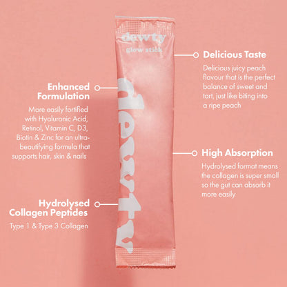 Dewty Collagen Drink - Peach Flavour Daily Collagen Supplements for Women - Individual Collagen Sachets DewtyUS supplements