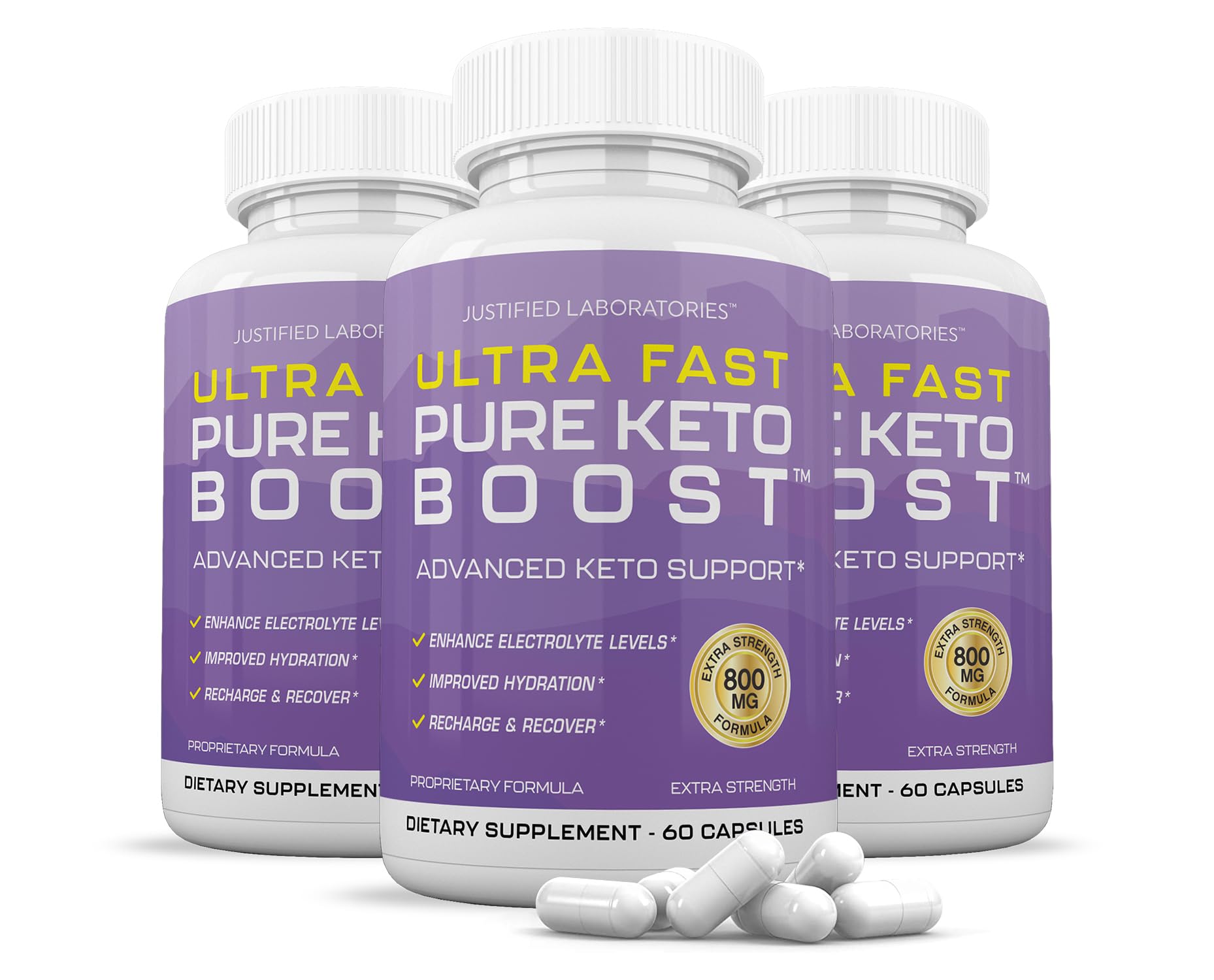 (5 Pack) Ultra Fast Pure Keto Boost Pills 1275MG New & Improved Formula Contains Apple Justified LaboratoriesUS supplements