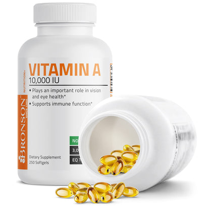Bronson Vitamin A 10,000 IU Premium Non-GMO Formula Supports Healthy Vision BronsonUS supplements