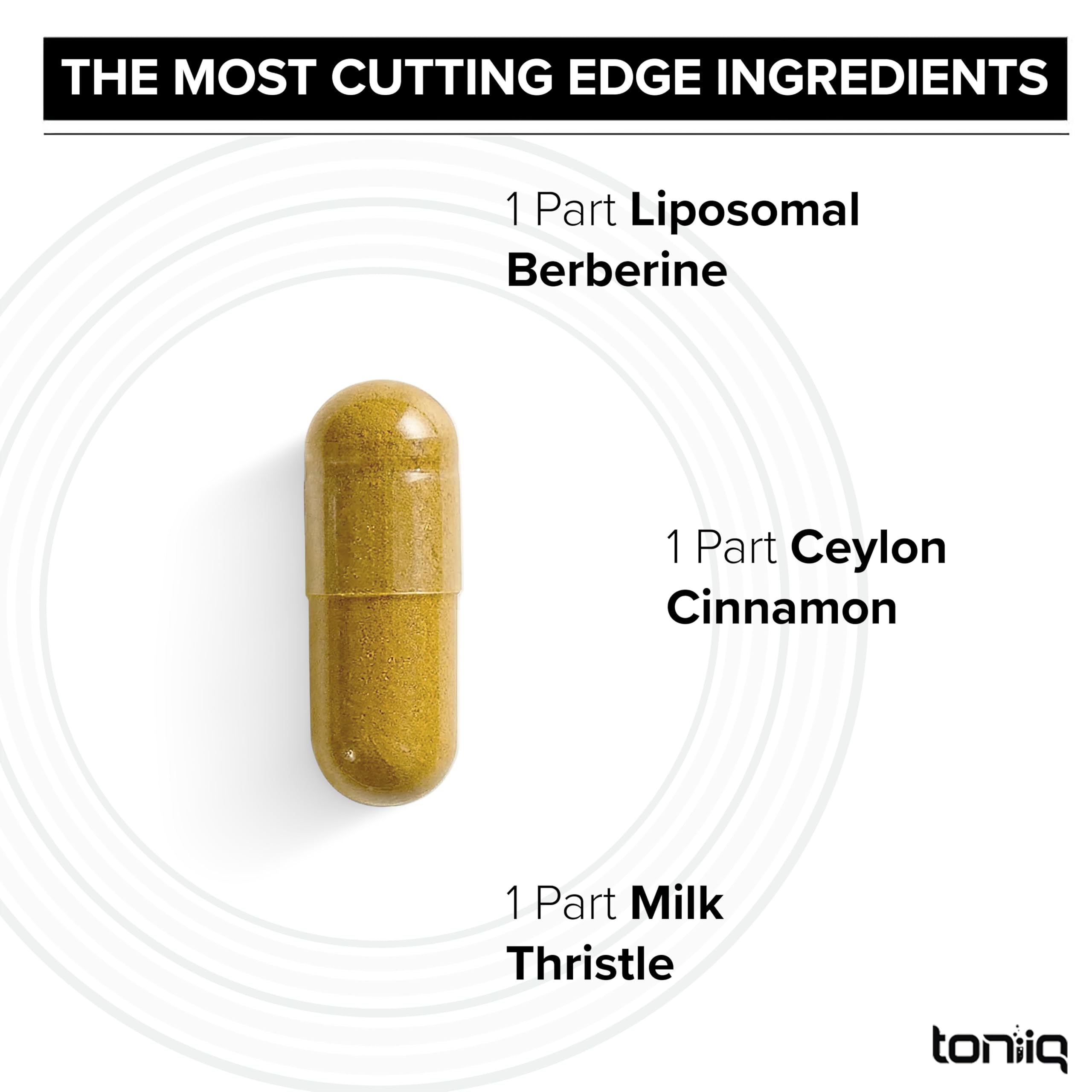 Toniiq Liposomal Berberine – High-Strength 1,500mg Complex with LipoAvail® Liposomal Berberine Supplement with Cinnamon, Milk Thistle & Chromium – Third-Party Tested – 90 Capsules ToniiqAu supplements