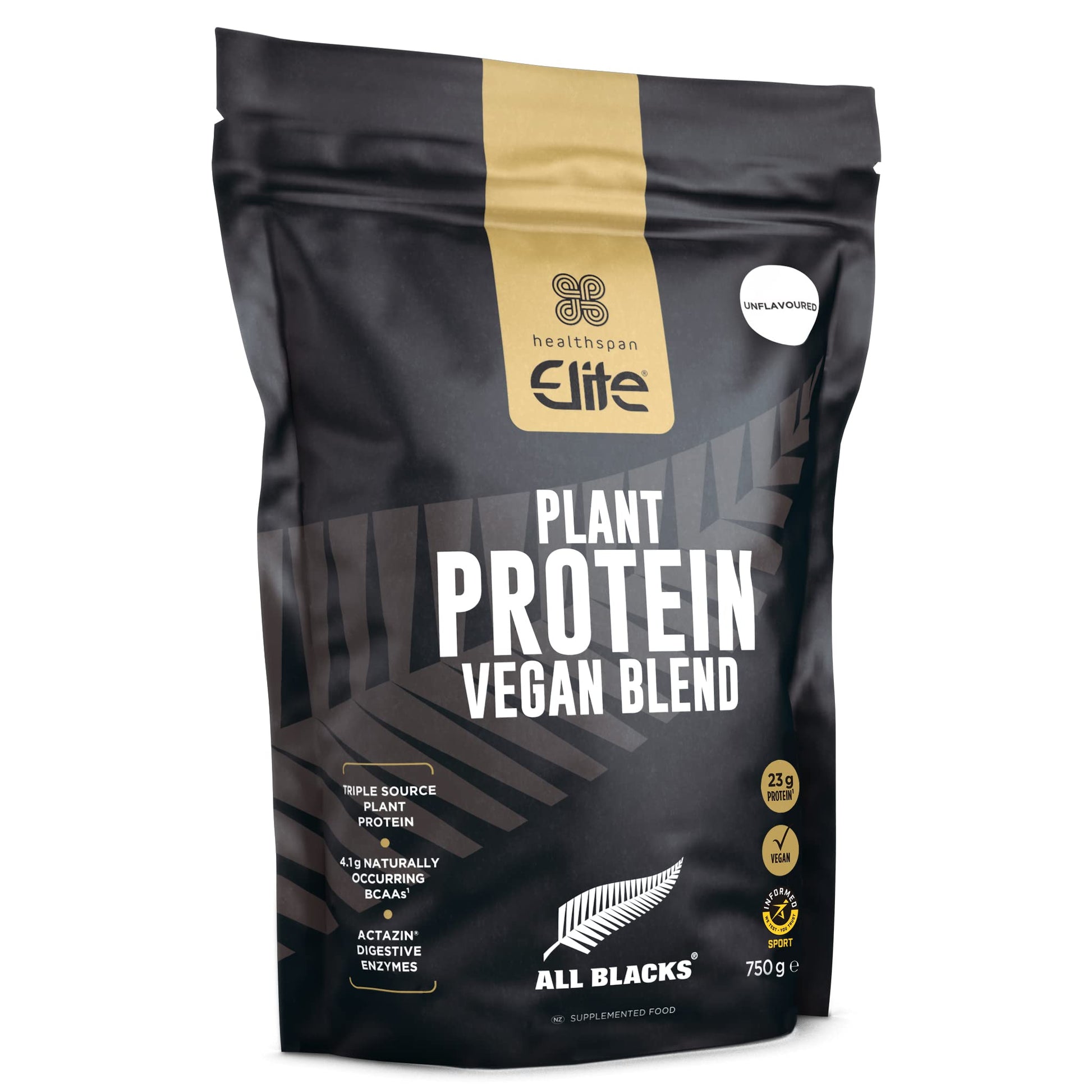 Healthspan Elite Plant Protein Vegan Blend (750g) | All Blacks Partner | 23g Protein Per Serving Healthspan EliteAu supplements