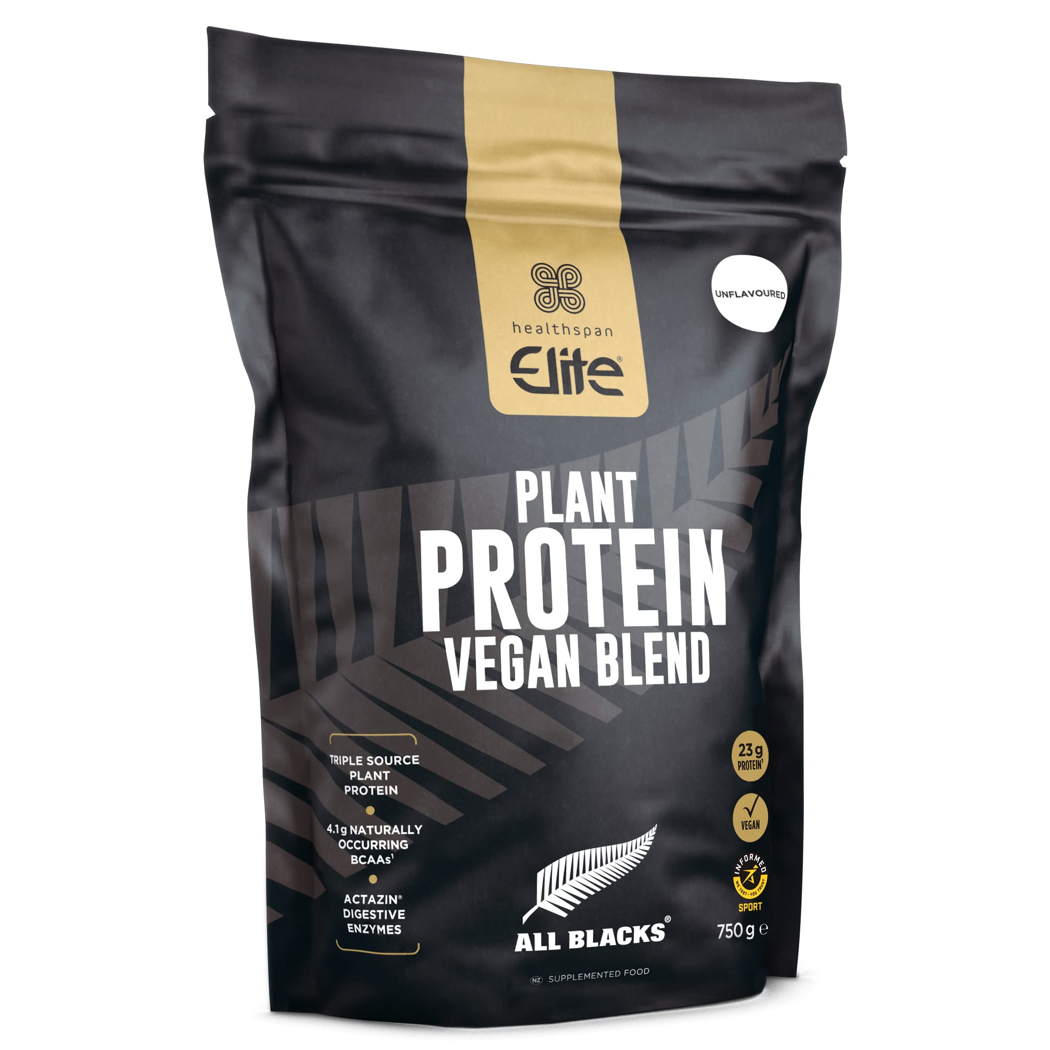 Healthspan Elite Plant Protein Vegan Blend (750g) | All Blacks Partner | 23g Protein Per Serving Healthspan EliteAu supplements