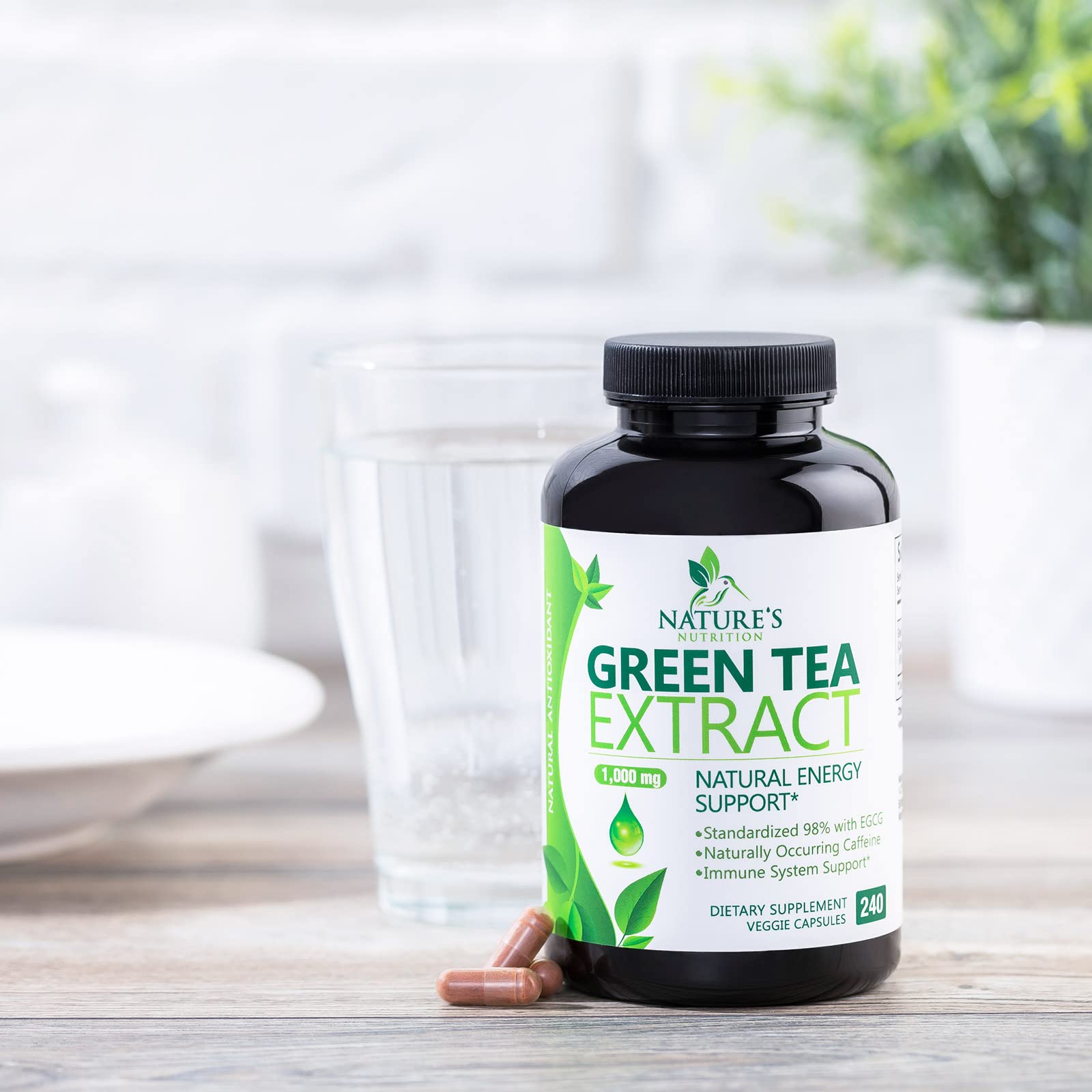 Green Tea Extract Capsules 1000mg 98% Standardized EGCG - 3X Strength for Natural Nature's NutritionAu supplements
