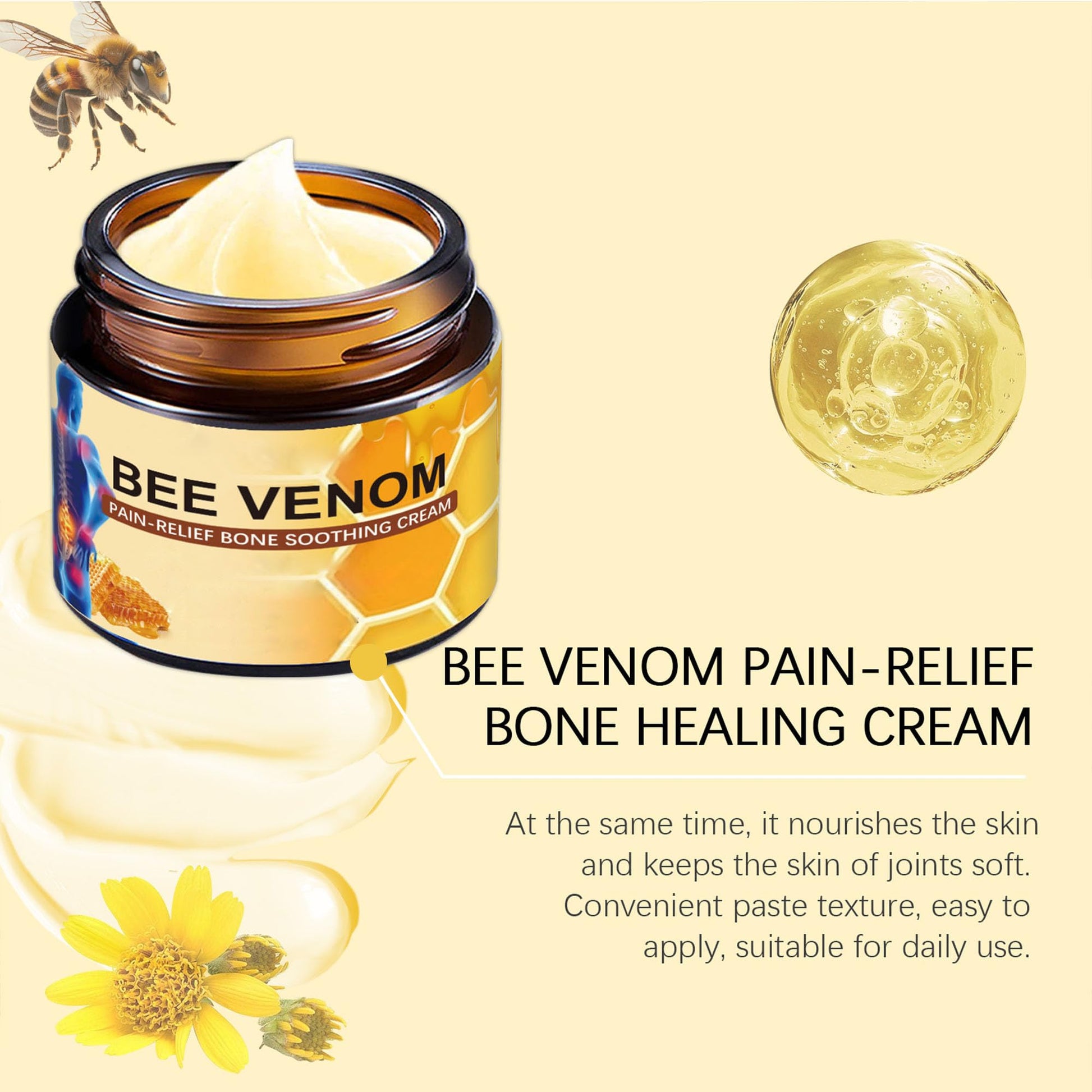 Liwoci Bee Venom Cream-Suitable for Neck, Waist, Back, Hands, Feet and Leg Joint Pain Care LiwociAu supplements
