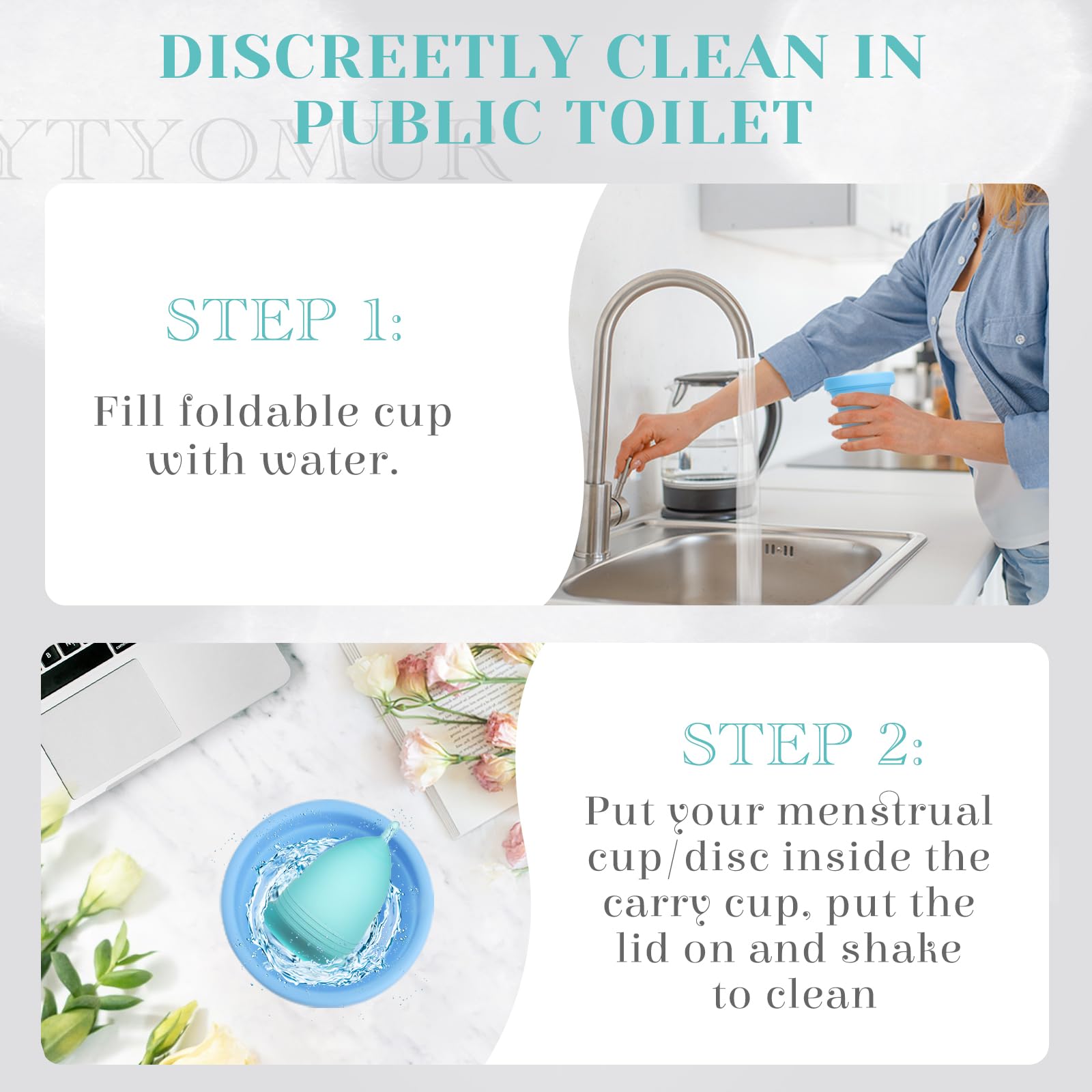 YTYOMUR Menstrual Cup Set, 2 Soft Period Cup Come with Collapsible Cleaner Cup YTYOMURAu supplements