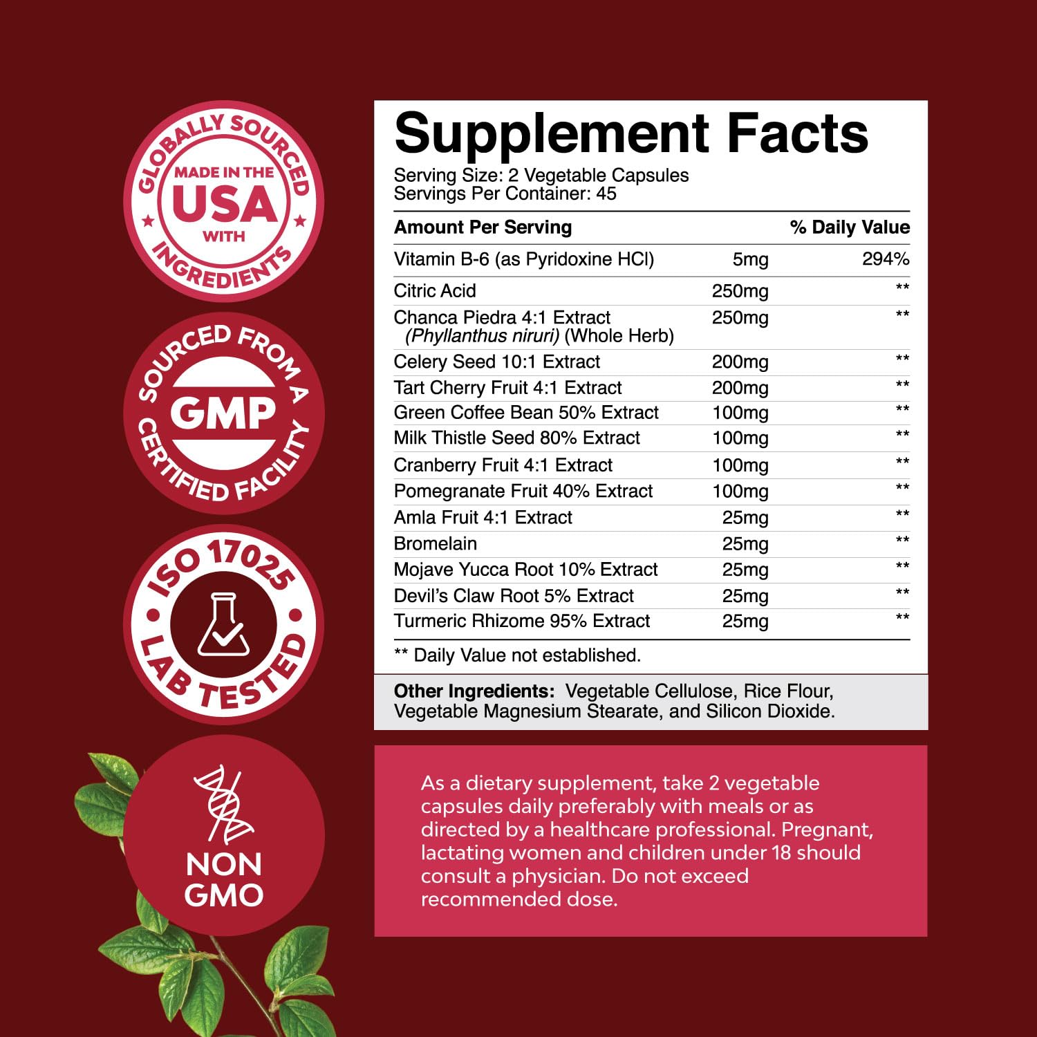 Tart Cherry Capsules for Joint Support and Kidney Cleanse - Daily Uric Acid Detox and Cleanse Natures CraftAu supplements